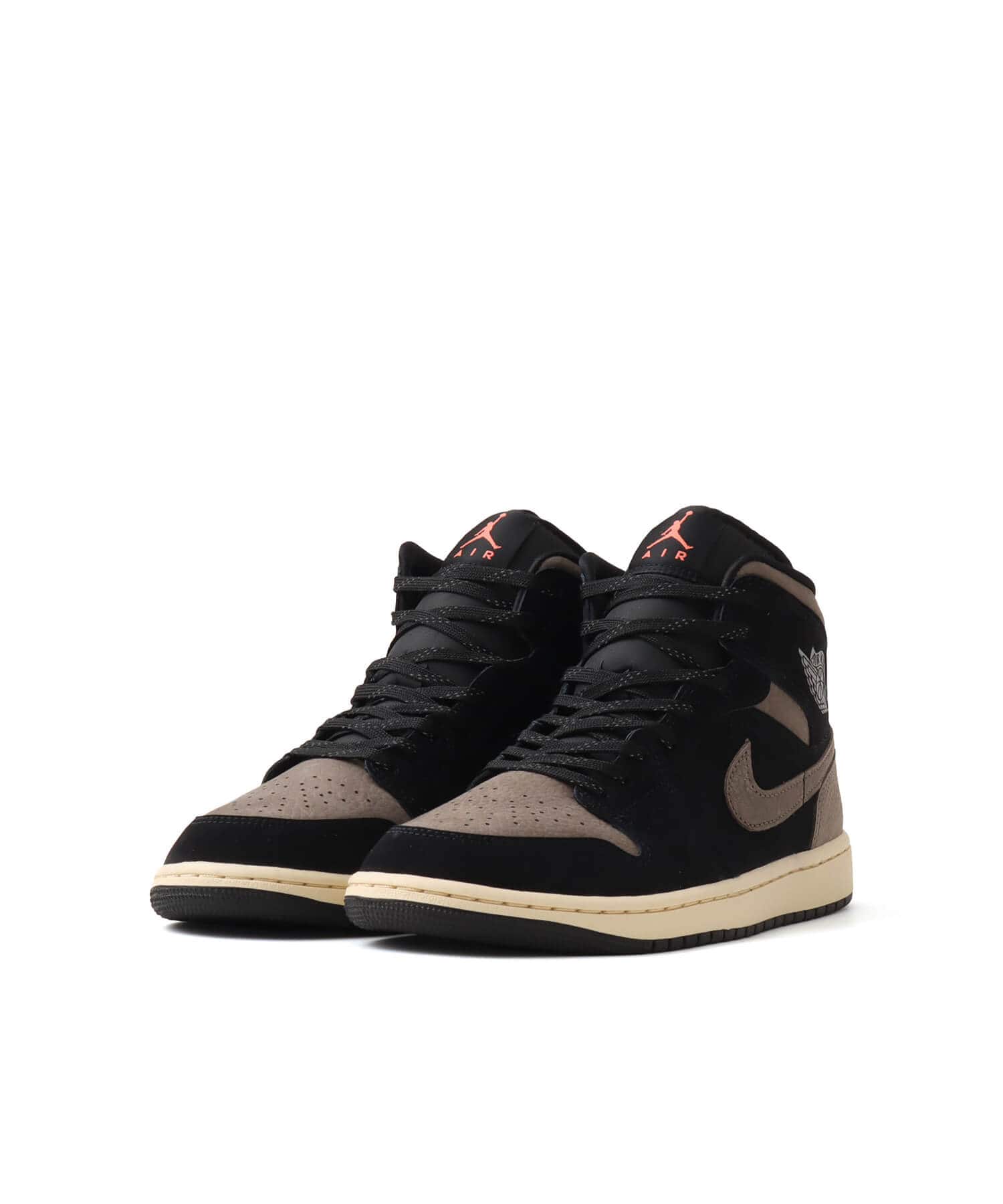 JORDAN BRAND AIR JORDAN 1 MID SE BLACK/OLIVE GREY-LT WILD MANGOの画像