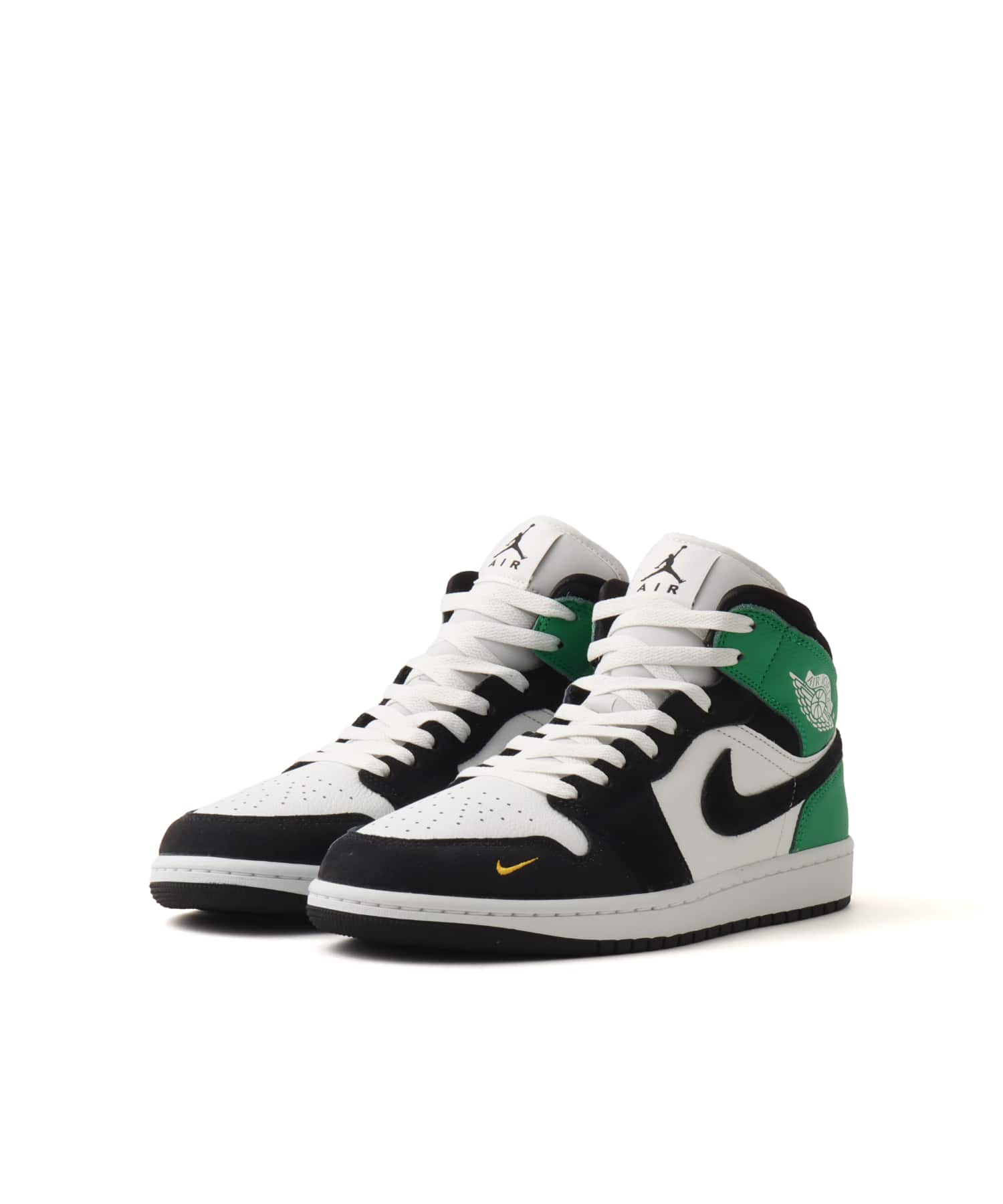JORDAN BRAND AIR JORDAN 1 MID SE SUMMIT WHITE/BLACK-LUCKY GREENの画像