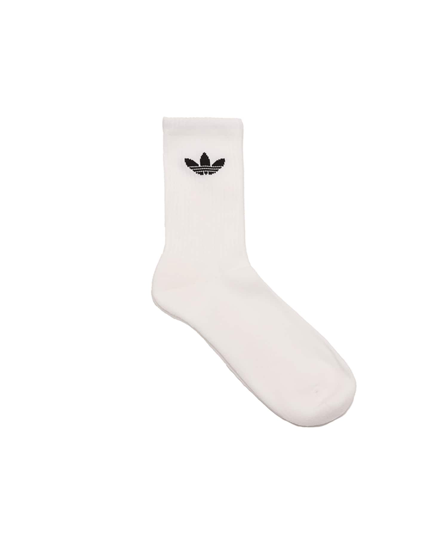 adidas TREFOIL CREW SOCK CUSHION 3 PAIR PACK ホワイトの画像
