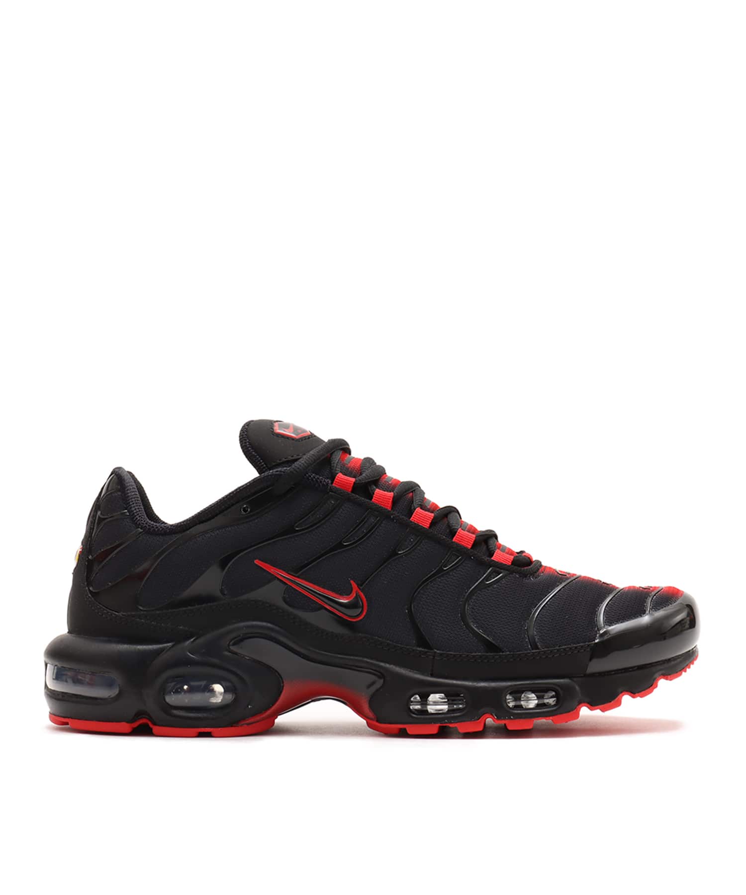NIKE AIR MAX PLUS BLACK/UNIVERSITY REDの画像