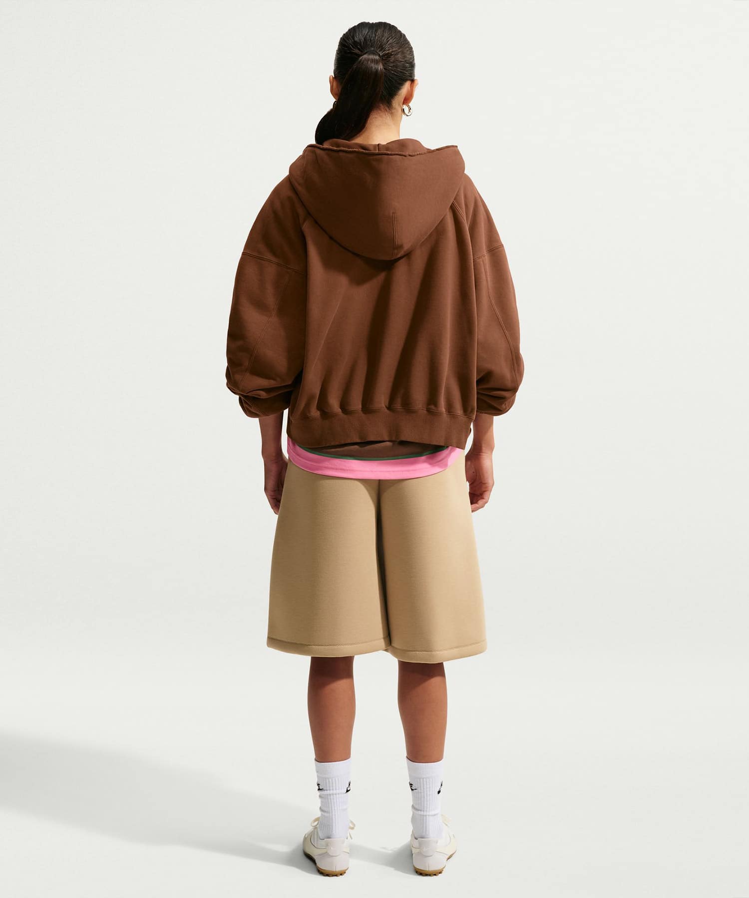 NIKE W NRG NK STUDIO FLEECE HOODIE CACAO WOWの画像