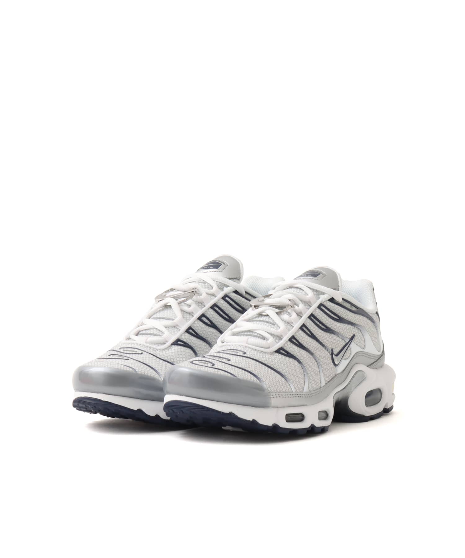 NIKE WMNS AIR MAX PLUS WHITE/METALLIC SILVER-ASHEN SLATEの画像