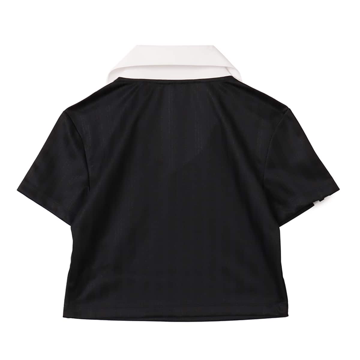 adidas ADICOLOR FOOTBALL JACQUARD V-NECK CROP POLO ブラックの画像