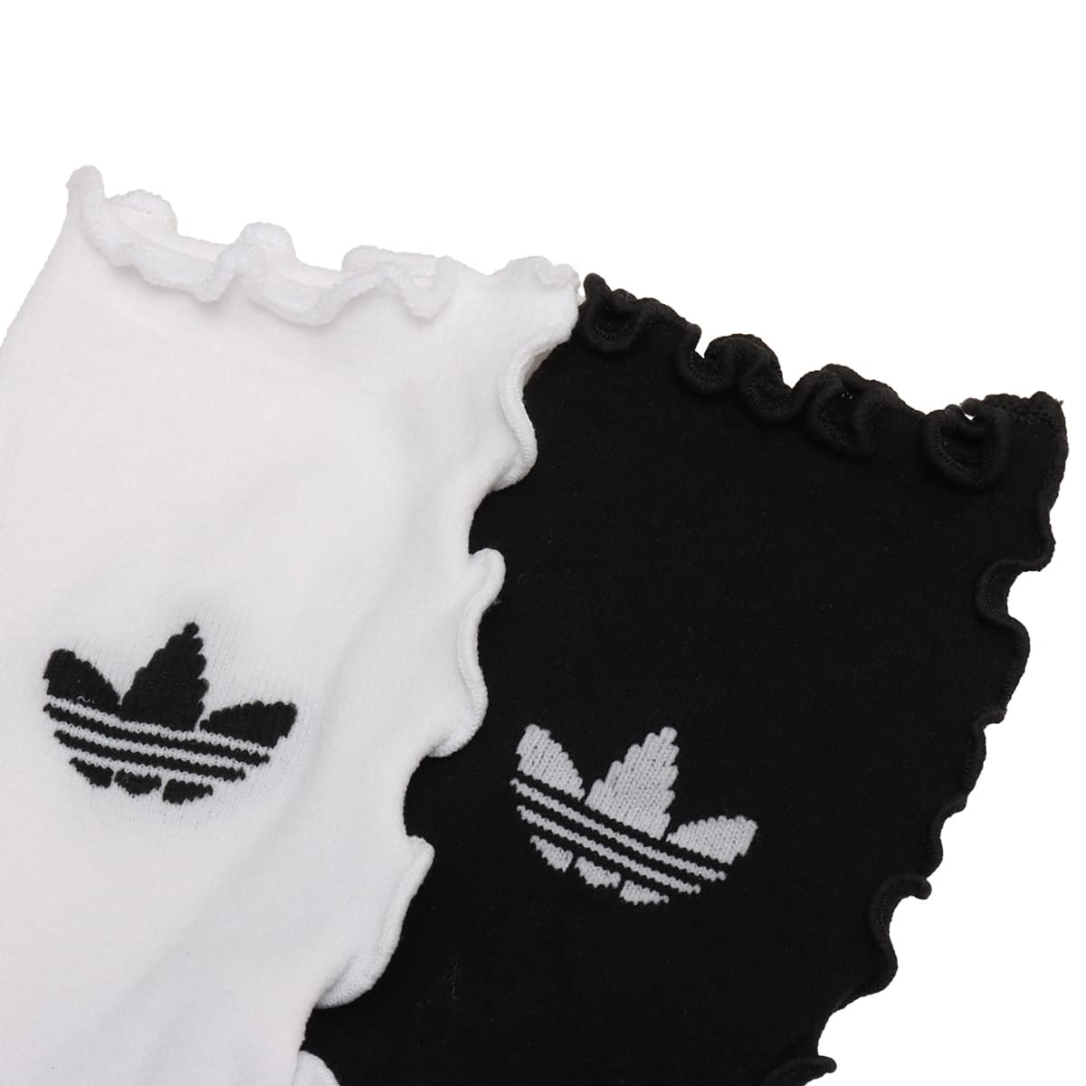 adidas RUFFLE SOCK 2P ホワイト/ブラックの画像