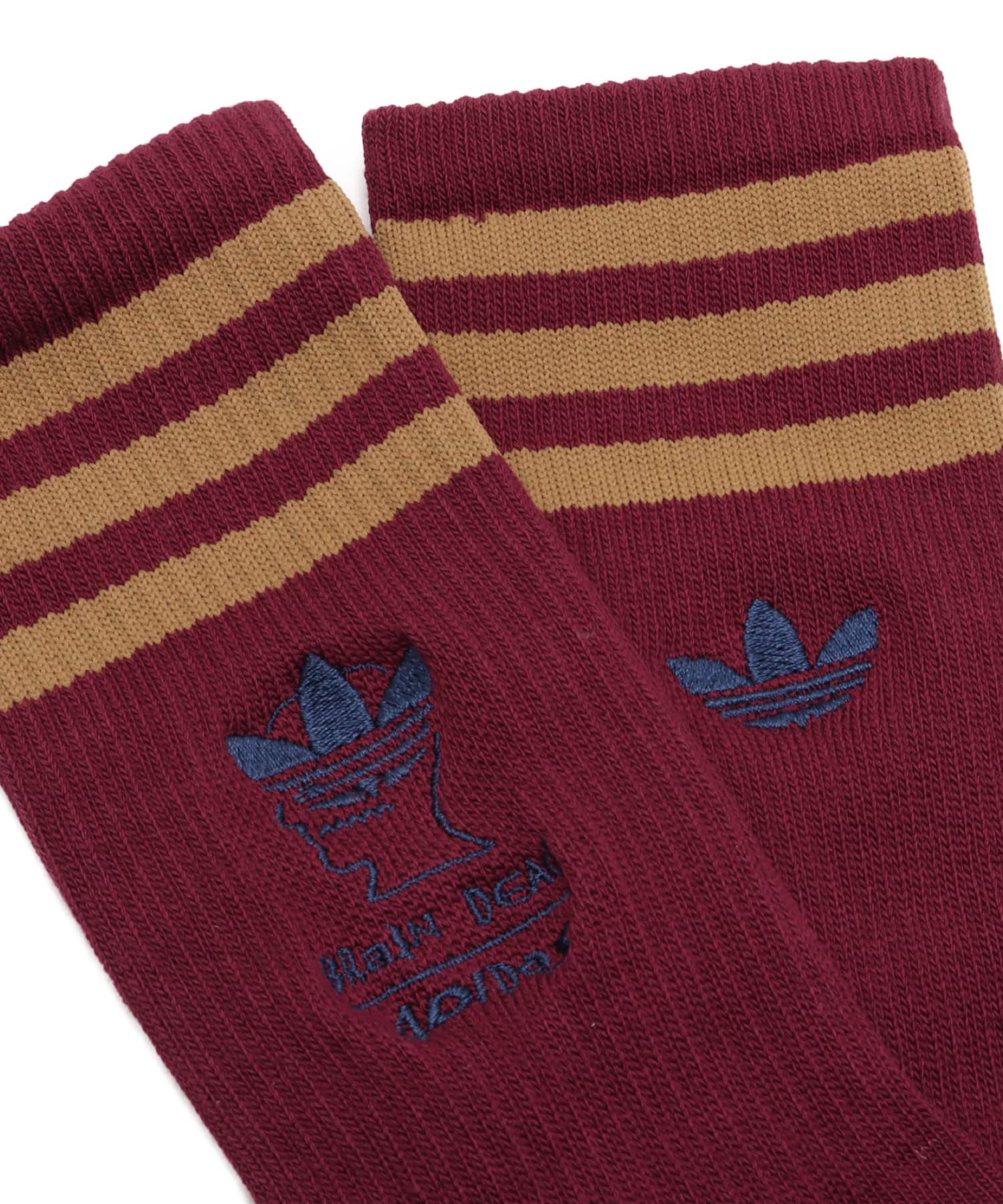 adidas BRAIN DEAD SOCK アマゾンレッド/ブラウンデザート/カレッジネイビーの画像