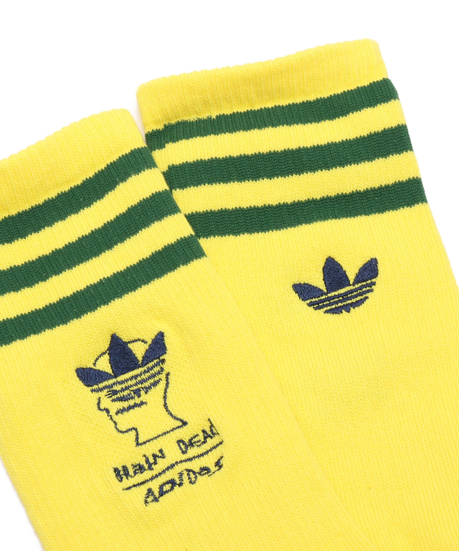 adidas BRAIN DEAD SOCK ブライトイエロー/アマゾングリーン
