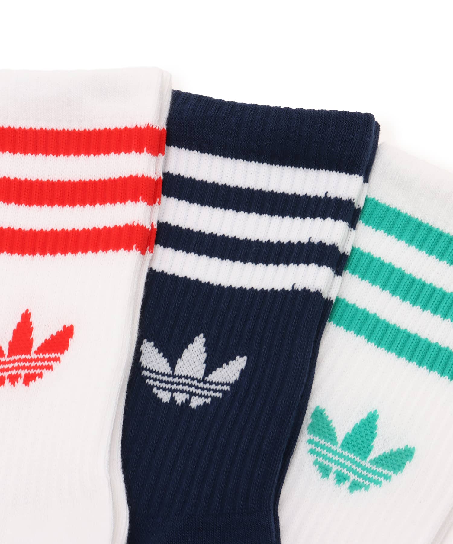 adidas 3-STRIPES CREW SOCKS 3 PAIRS ホワイト/ナイトインディゴ/ホワイトの画像