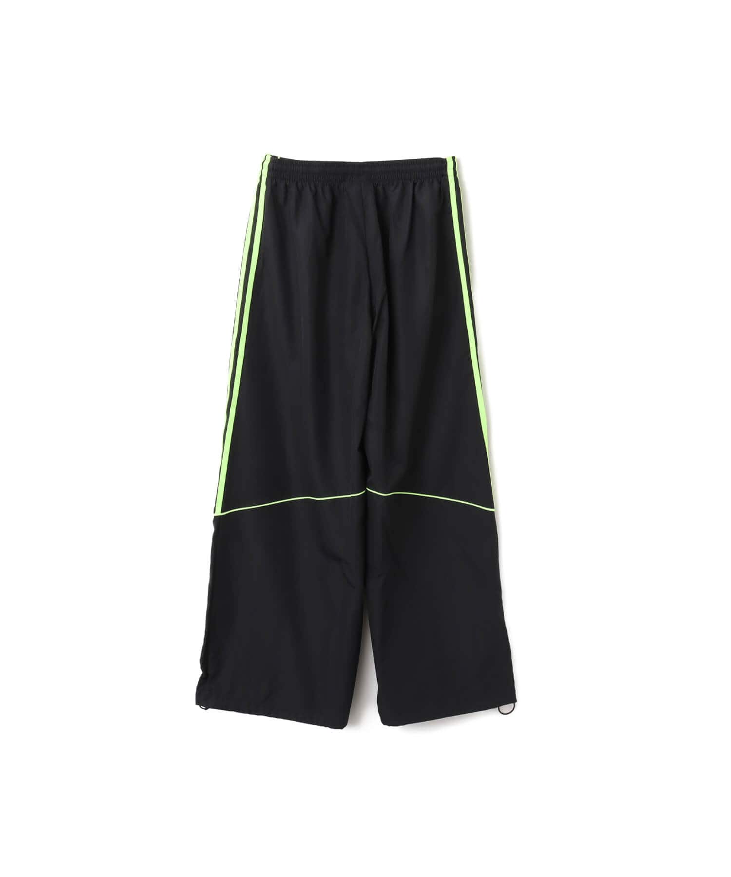 adidas TEAMGEIST ADICOLOR OVERSIZED WOVEN TRACK PANTS ブラック/シグナルグリーンの画像