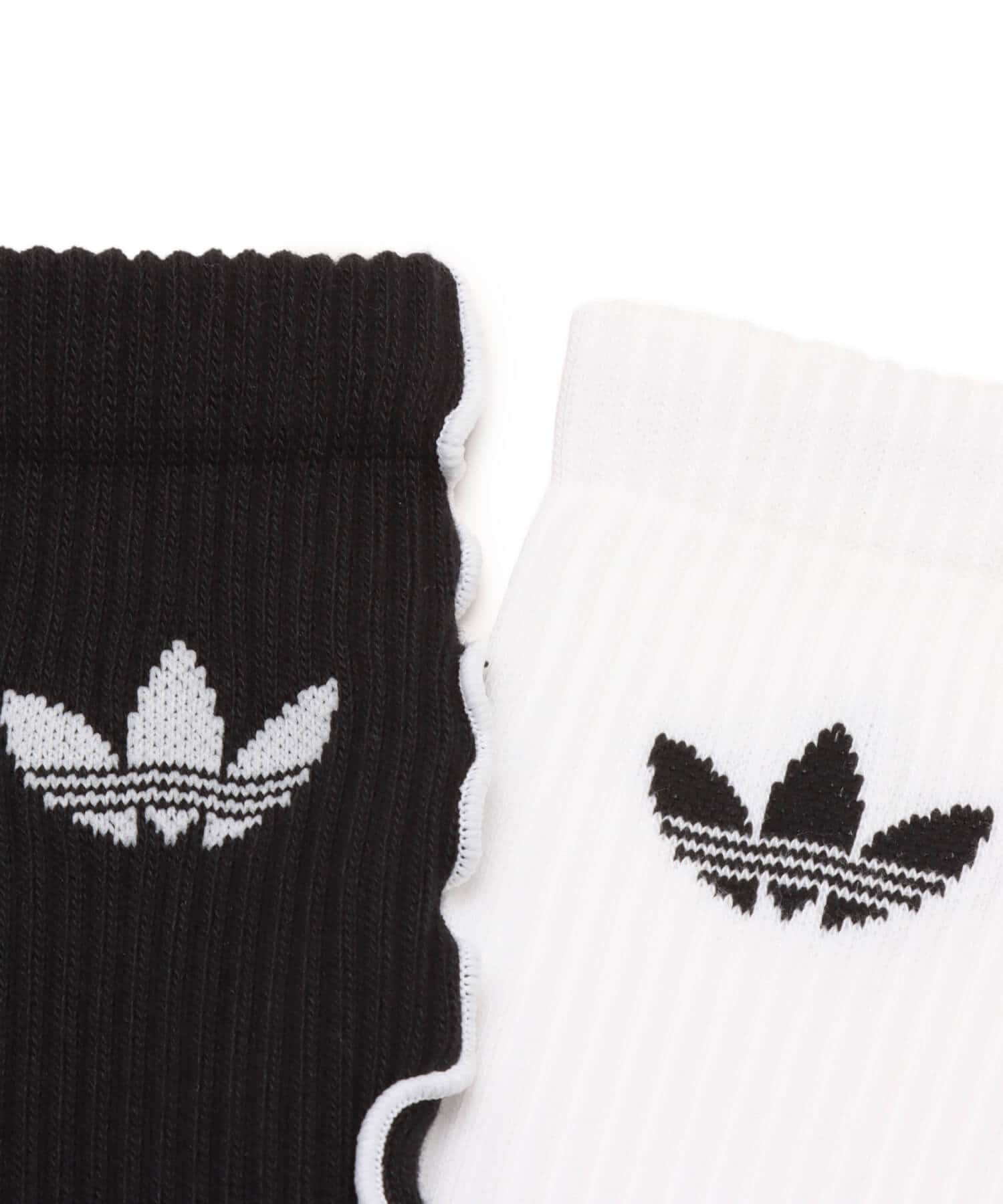 adidas RUFFLE CREW SOCKS 2 PAIRS ホワイト/ブラックの画像