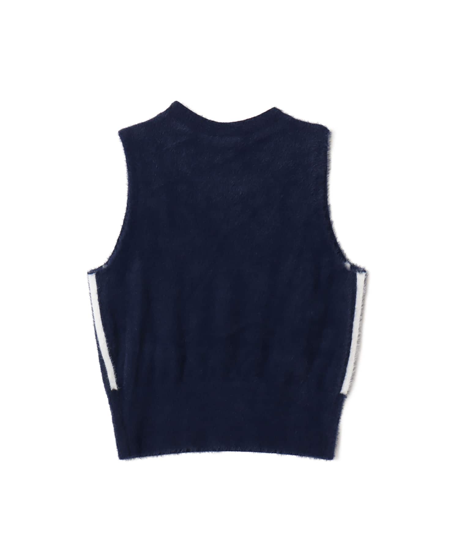 adidas FLUFFY KNITTED VEST ナイトインディゴ/オフホワイトの画像