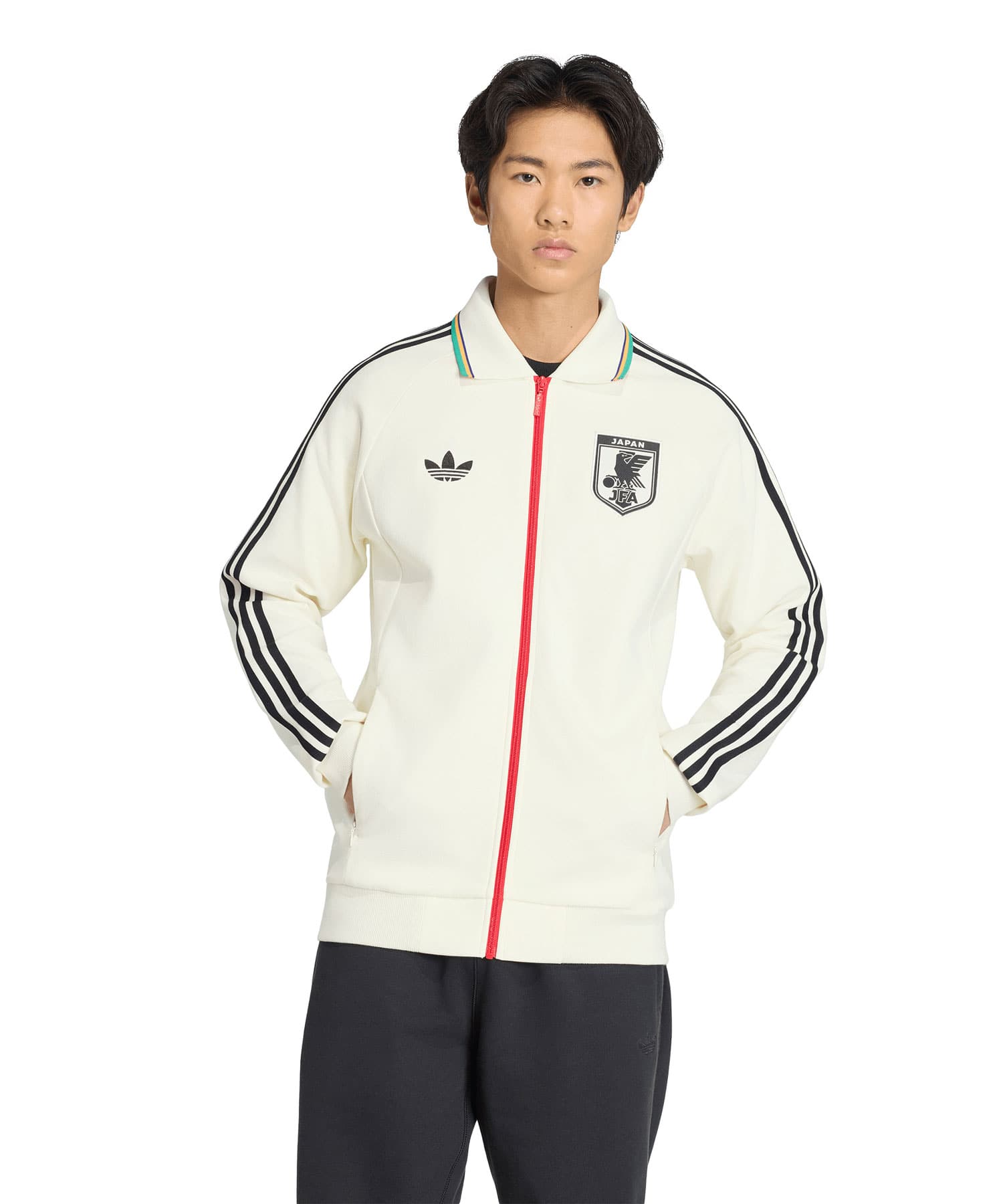 adidas サッカー日本代表 アウェイ ANTHEM JACKET オフホワイトの画像