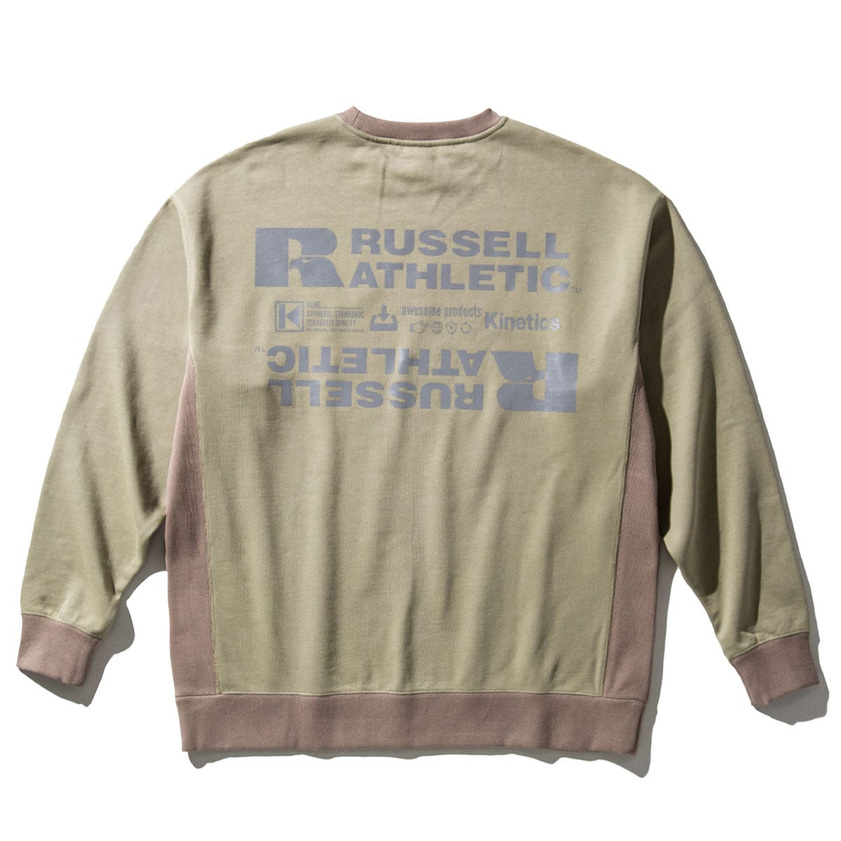 RUSSELL ATHLETIC × Kinetics REFLECTIVE CREW SWEAT KHAKI 22SS-I