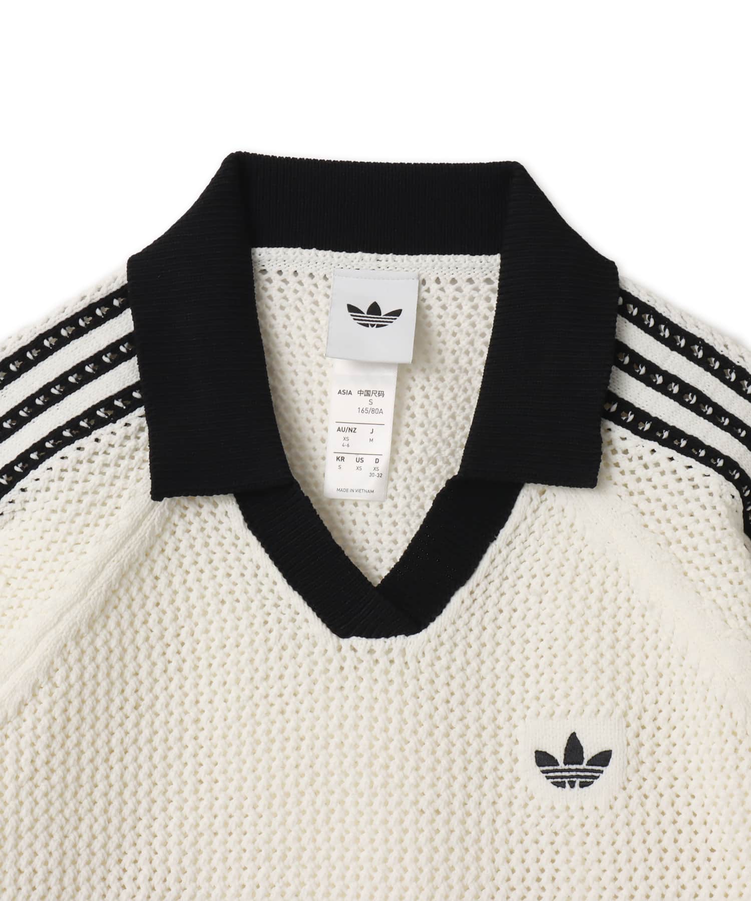 adidas KNITTED CROCHET POLO オフホワイトの画像