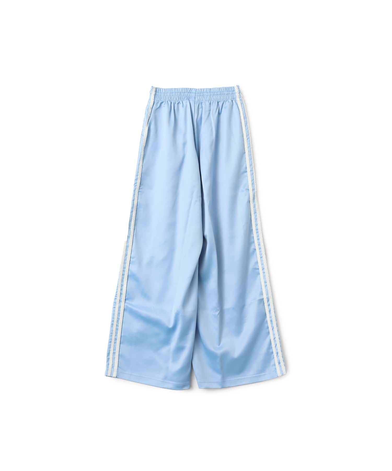 adias SATIN WIDE LEG PANTS RUFFLE 3-STRIPES クリアスカイの画像