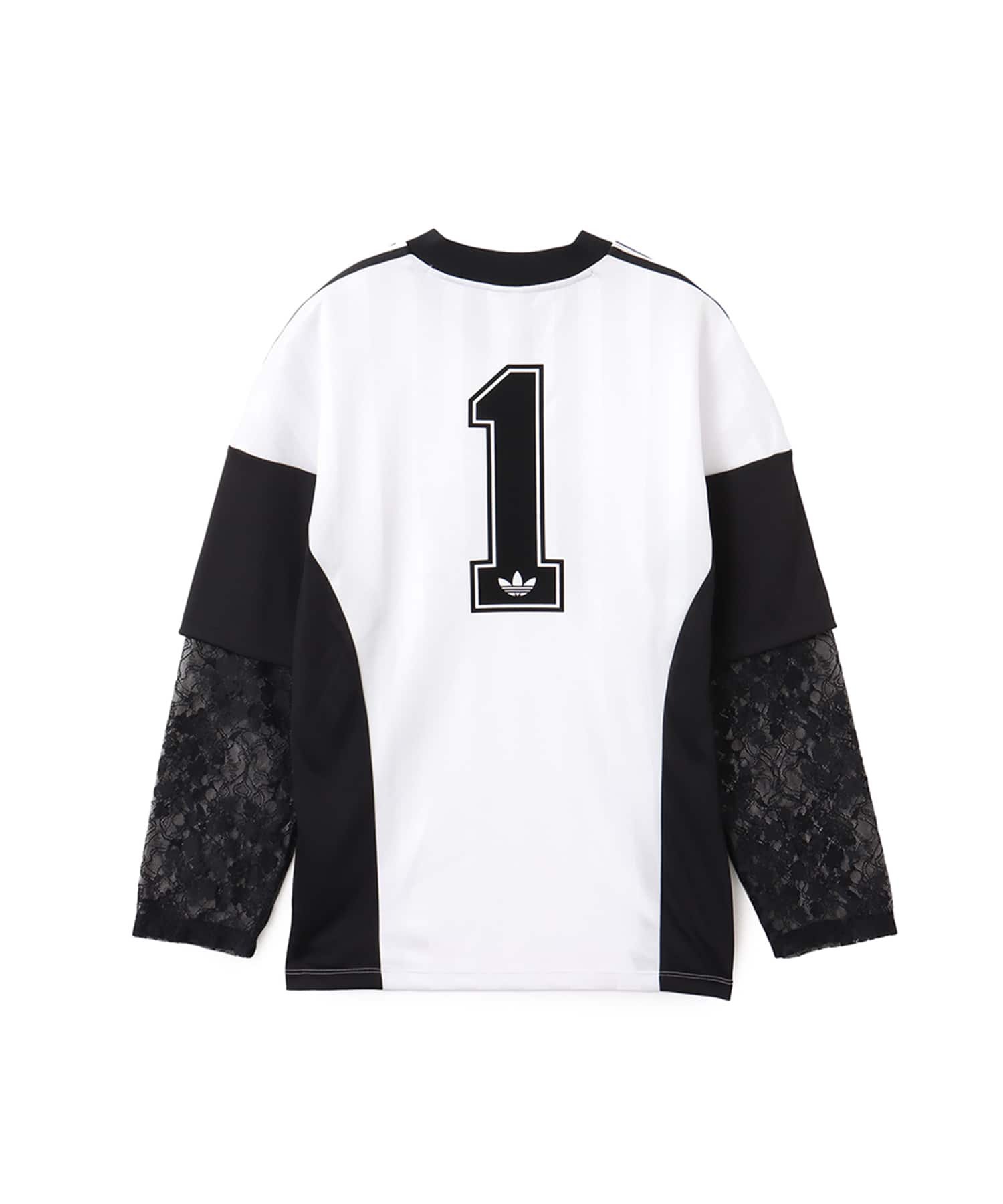 adidas LONGSLEEVE LACE JERSEY ホワイト/ブラックの画像
