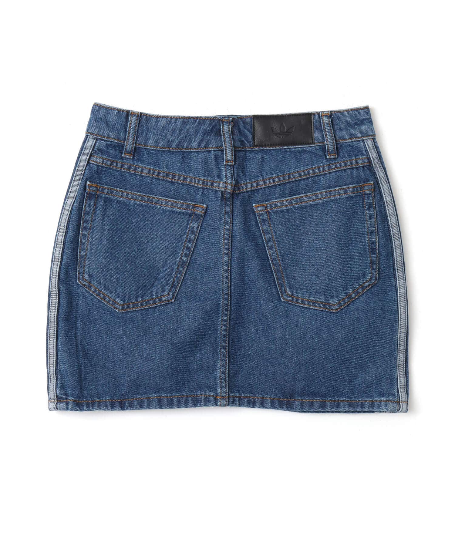 adidas 3 STRIPES SKIRT DENIM インディゴデニムの画像