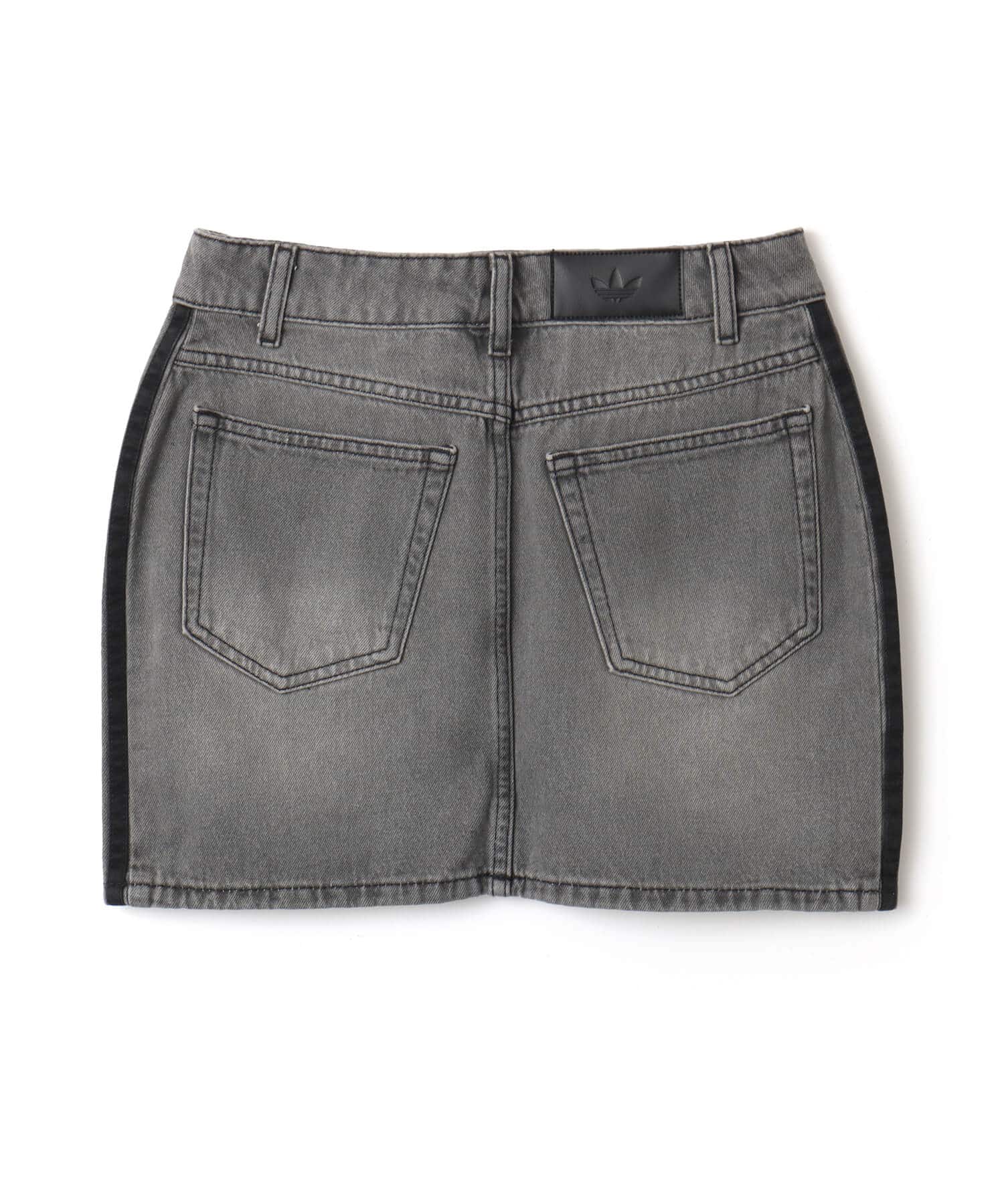 adidas 3 STRIPES SKIRT DENIM ウォッシュドグレーデニムの画像