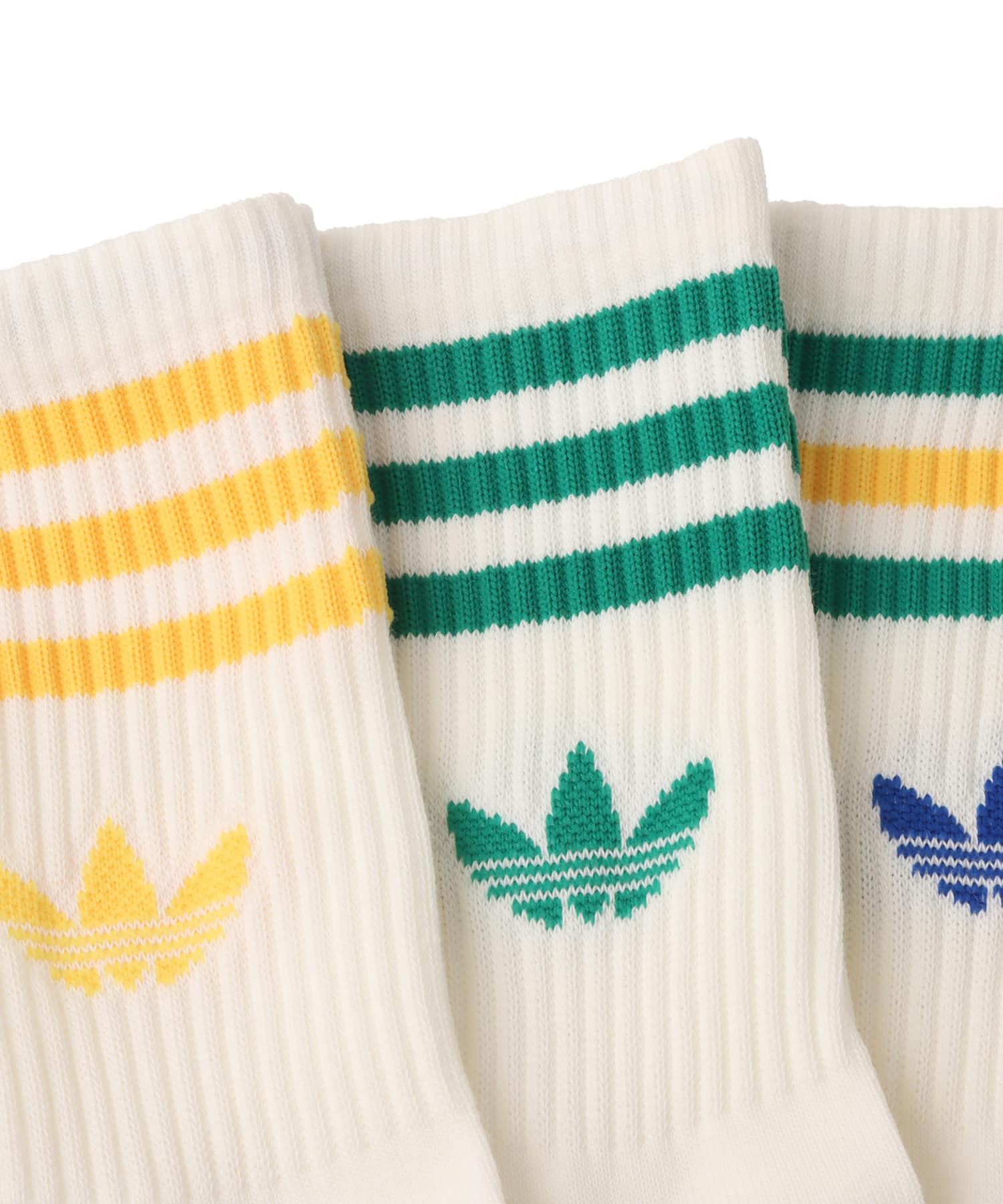 adidas 3 STRIPES CREW SOCKS 3 PAIRS オフホワイト/オフホワイト/オフホワイトの画像