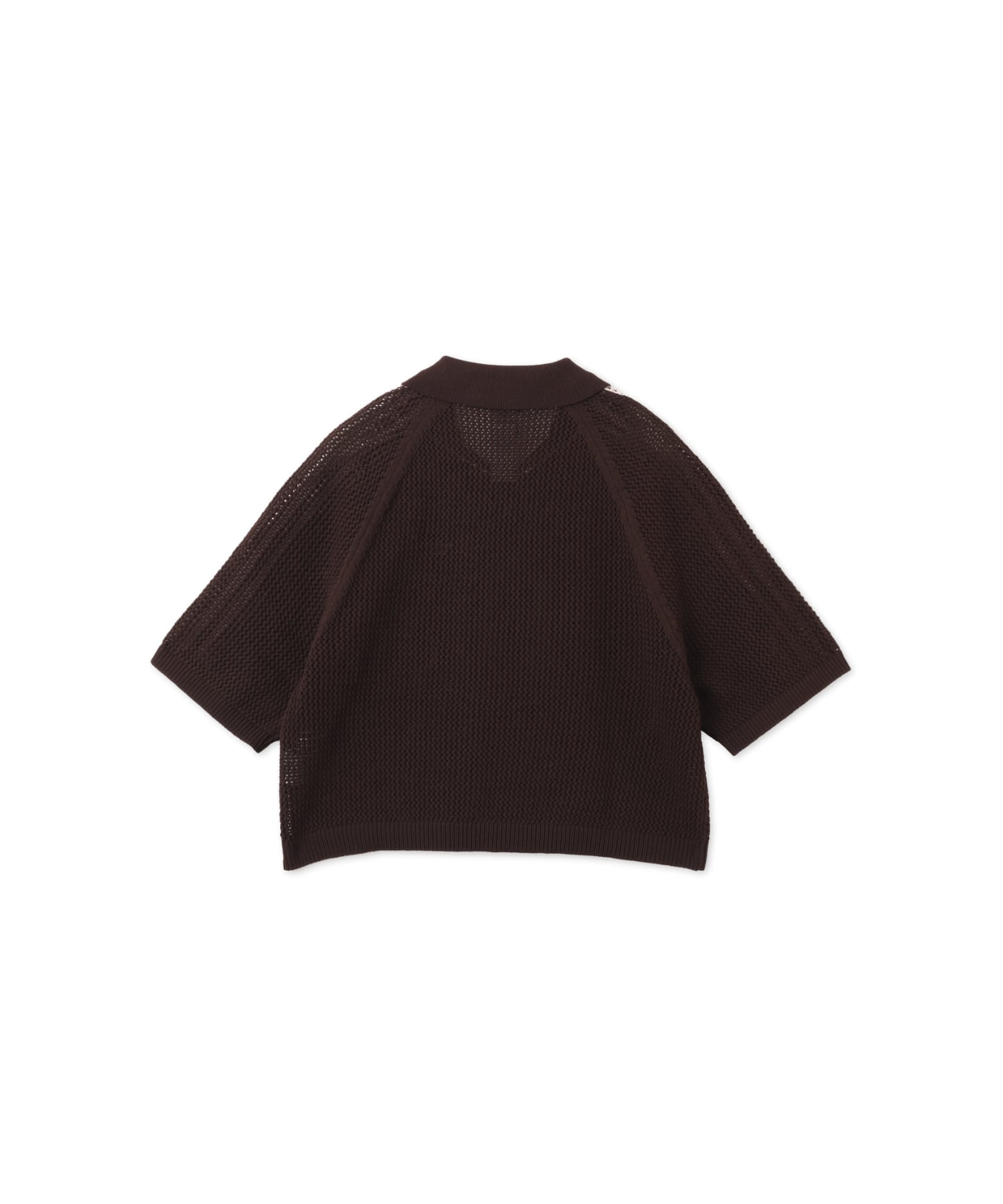 adidas KNITTED CROCHET POLO オーロラコーヒーの画像