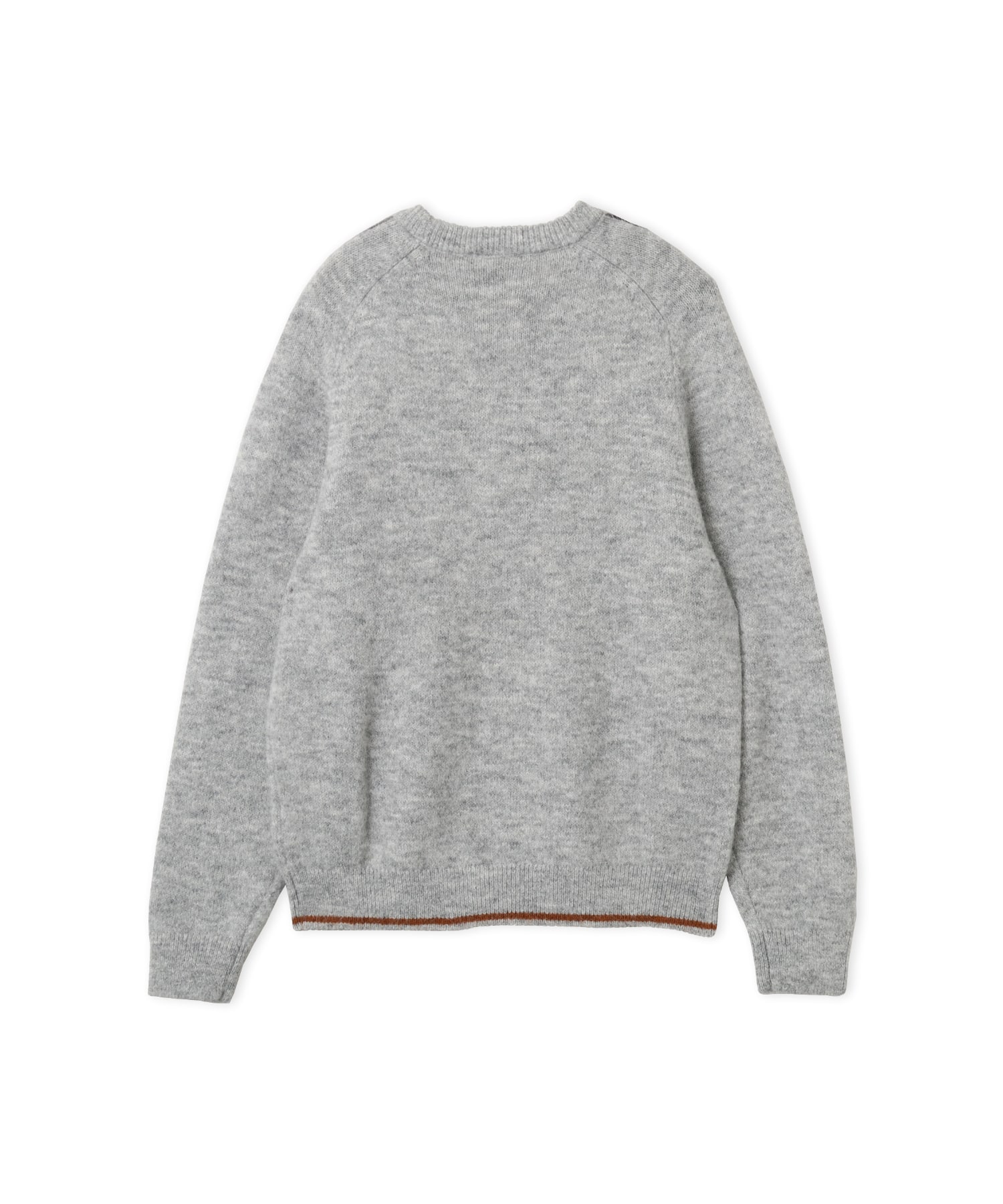 adidas 3 STRIPES FLUFFY KNIT CREW ミディアムグレーヘザーの画像