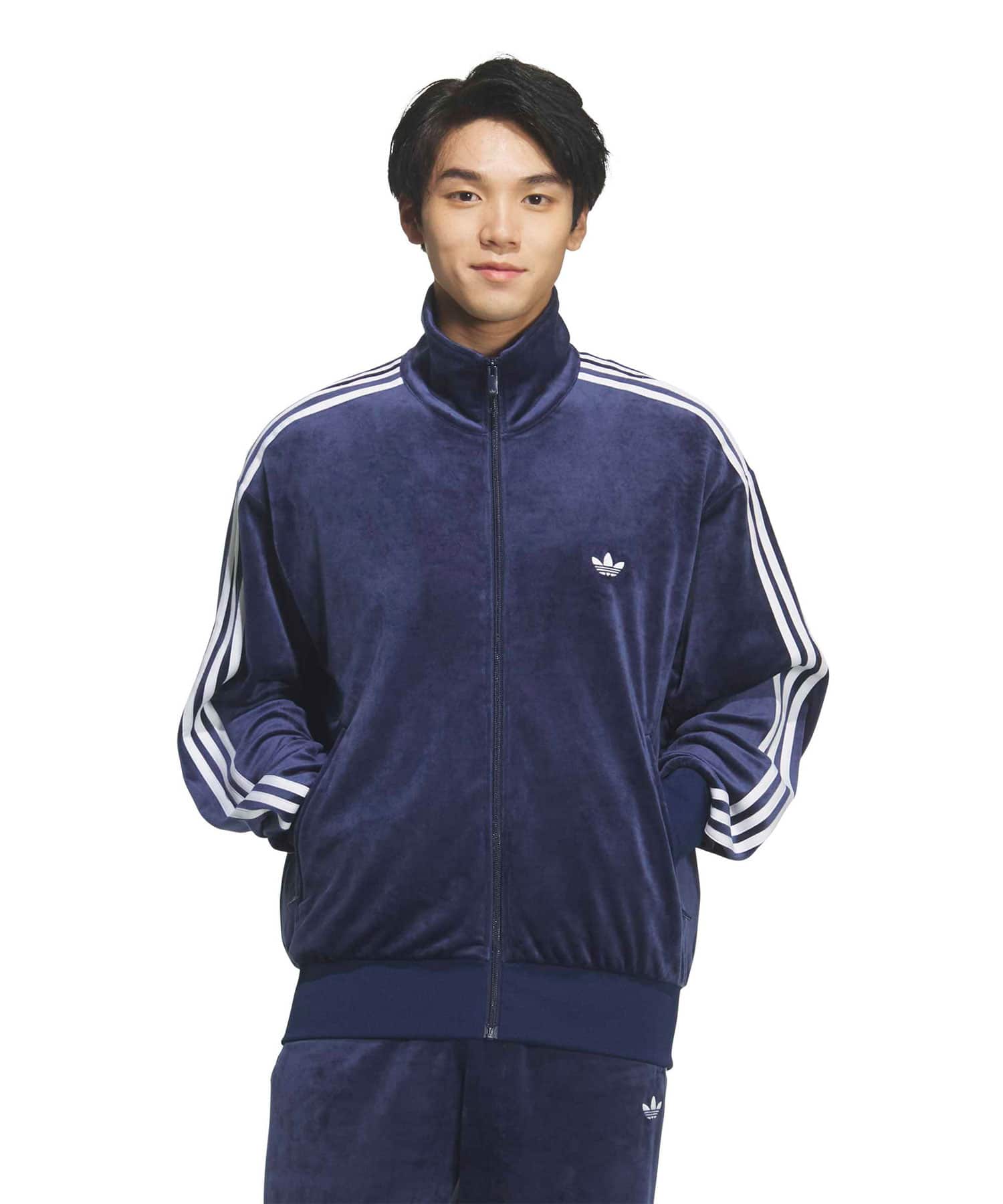 adidas FIREBIRD TRACK TOP VELOUR ナイトインディゴの画像