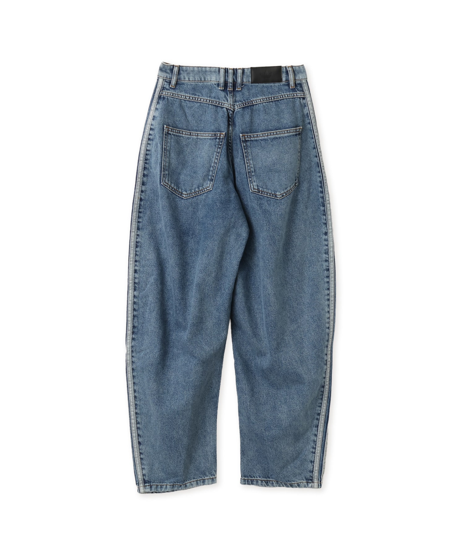 adidas HIGH RISE BARREL LEG DENIM PANT ウォーンブルーデニムの画像