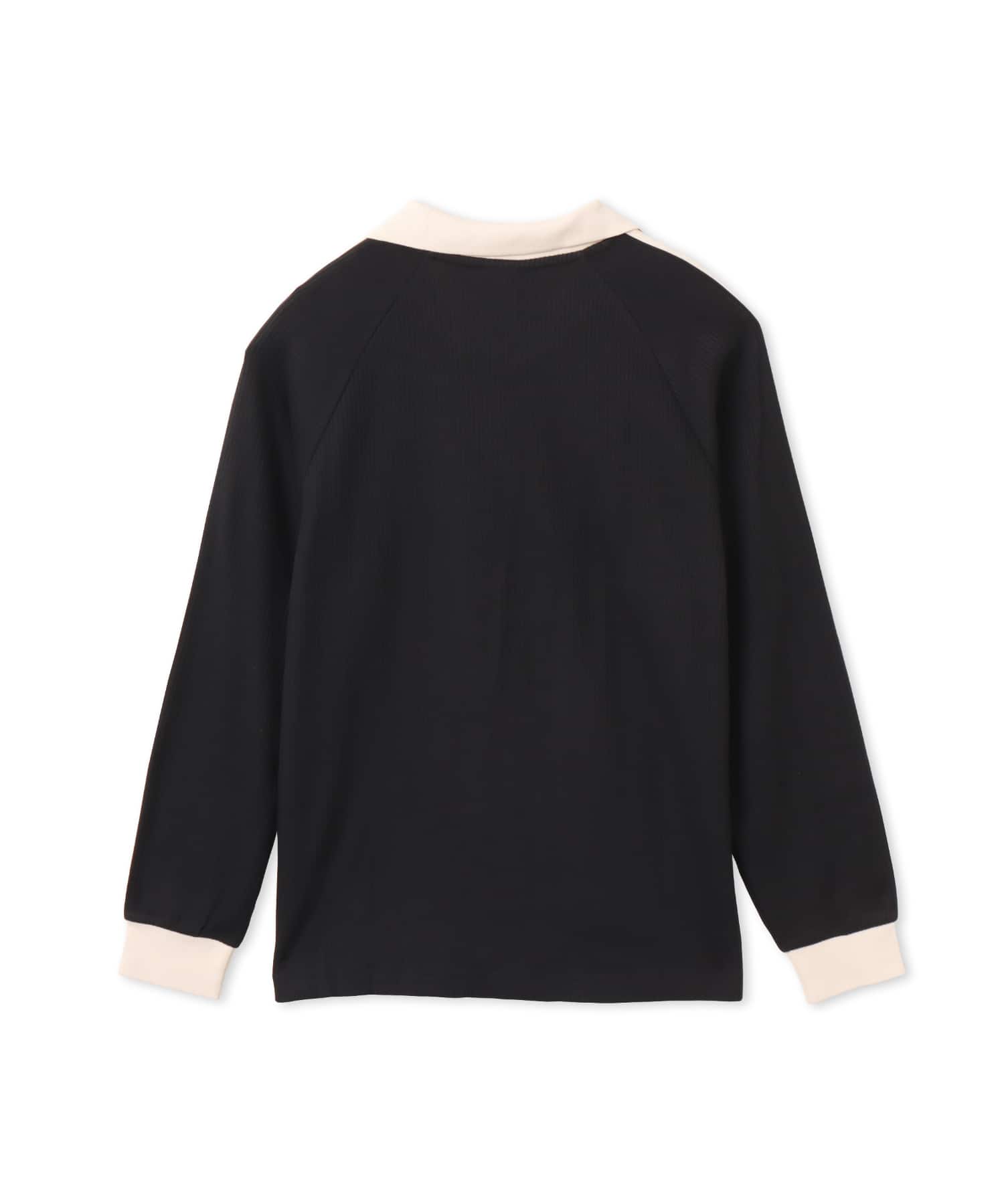 adidas WAFFLE LONG SLEEVE POLO ブラックの画像