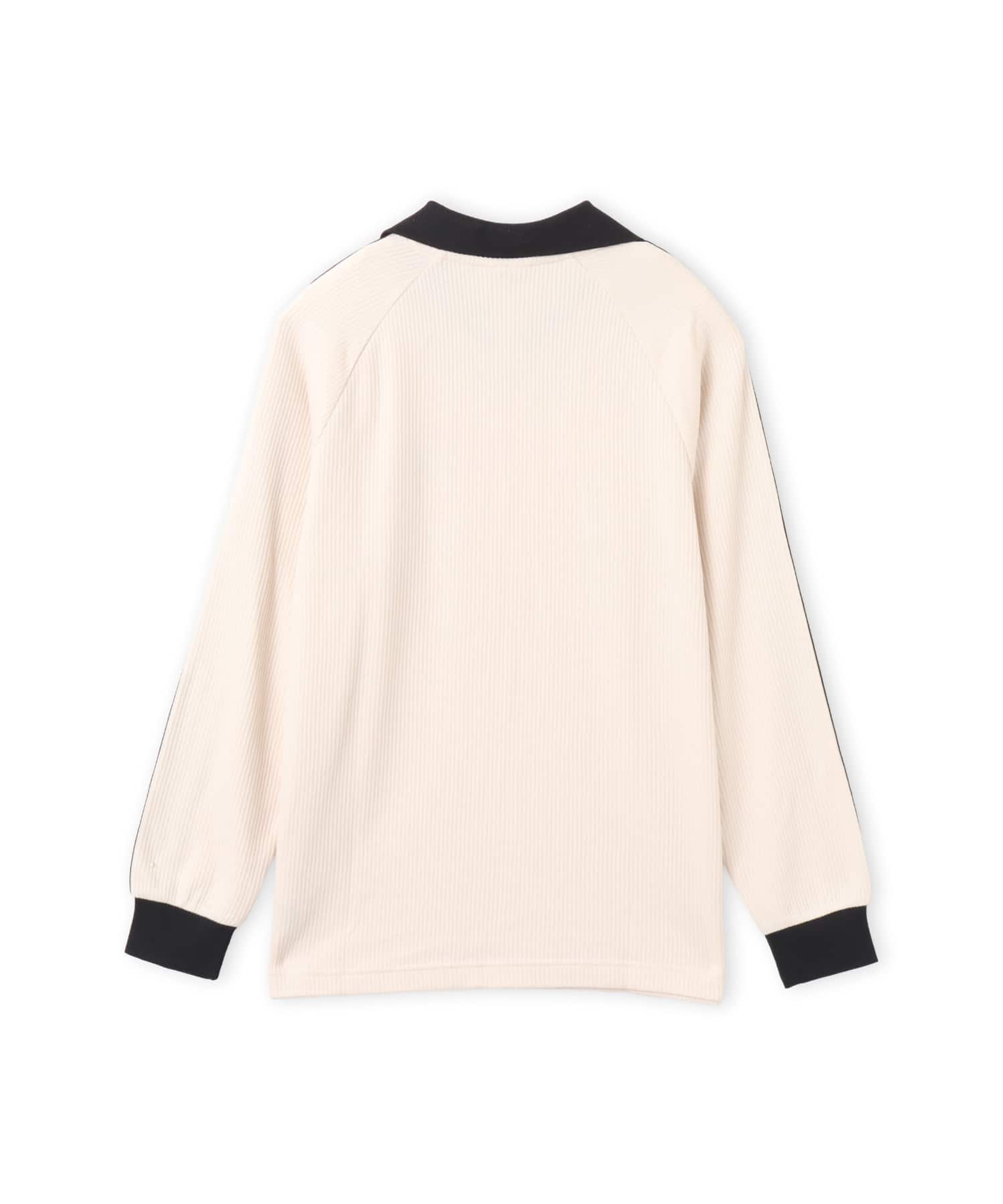 adidas WAFFLE LONG SLEEVE POLO ワンダーホワイトの画像