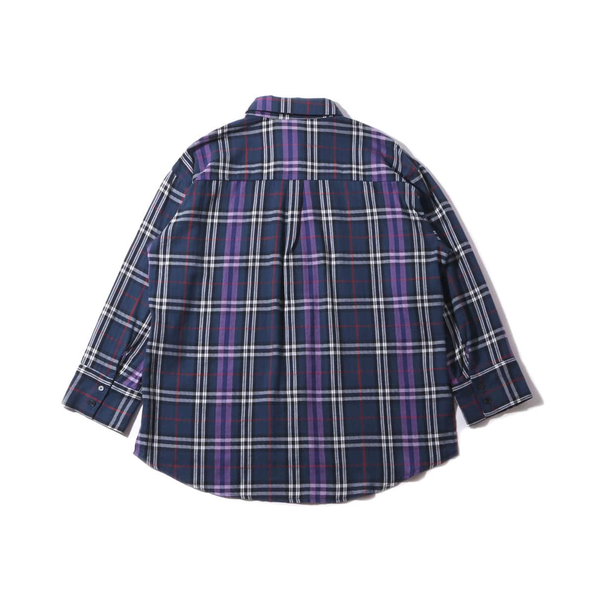 atmos pink グレンチェック柄 シャツ NAVYの画像