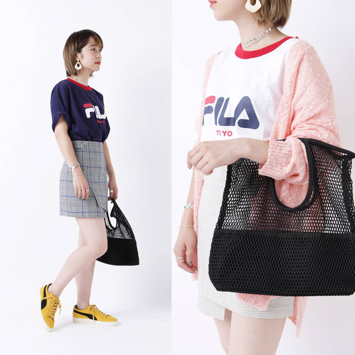 atmos pink メッシュ 2WAY クランチ 2色展開の画像
