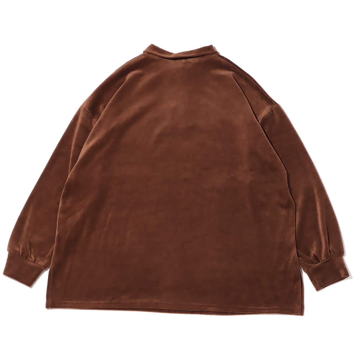 atmos pink ベロア ポロシャツ BROWNの画像