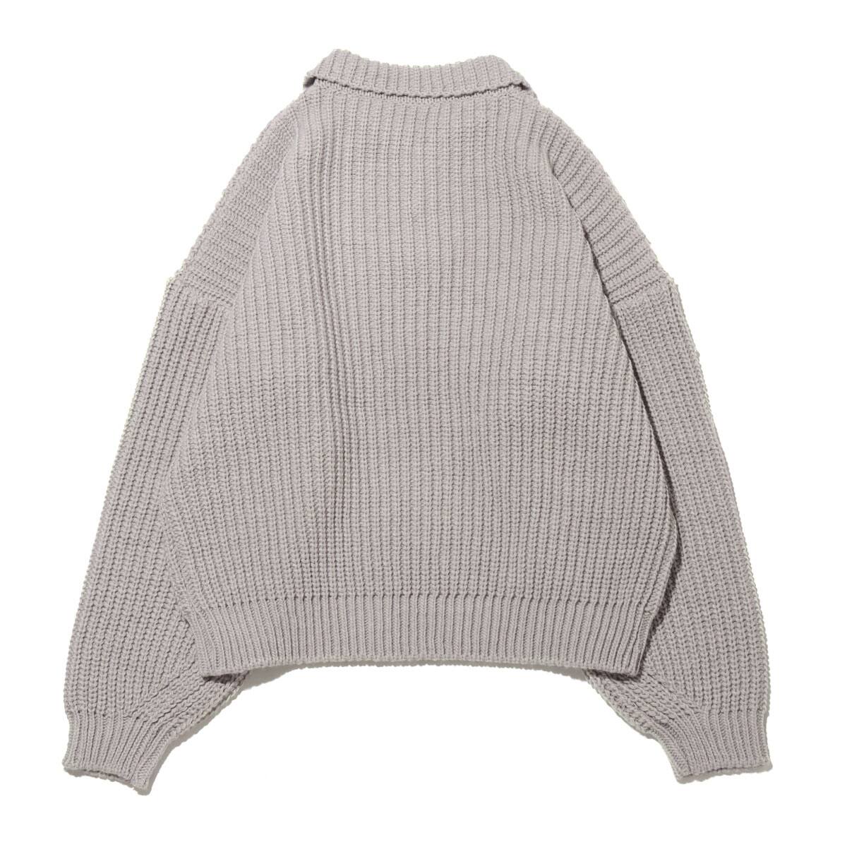 atmos pink ハーフジップ ニット トップス GRAYの画像