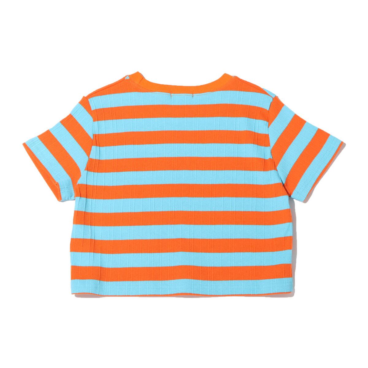 atmos pink ボーダー リブ ミニTシャツ BLUEの画像