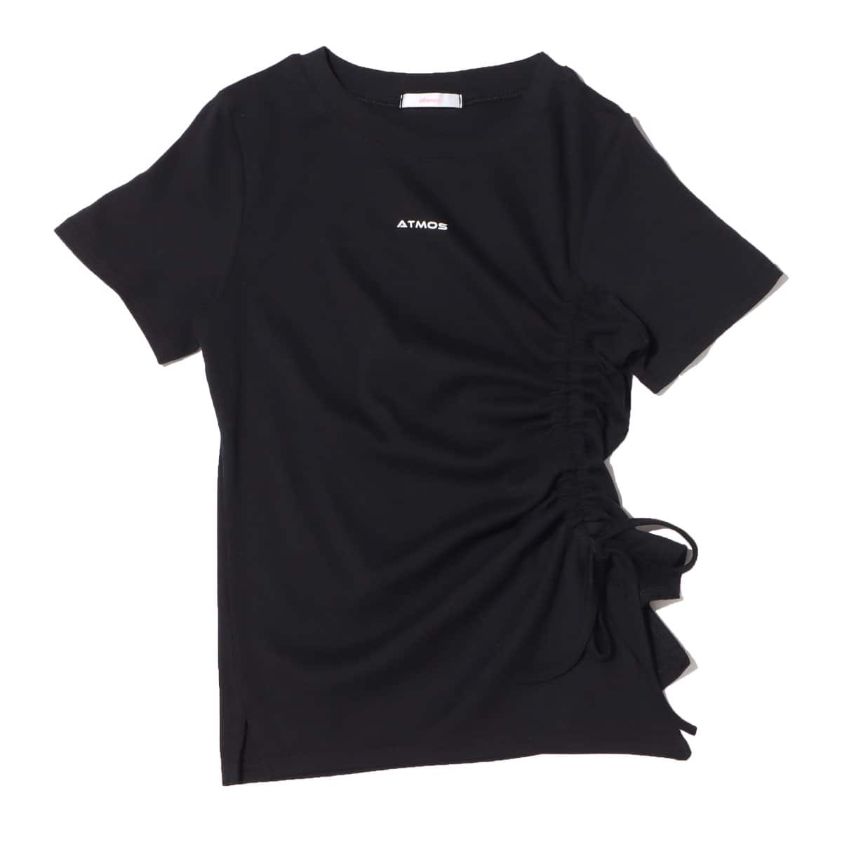atmos pink サイド絞り ロゴトップス BLACKの画像