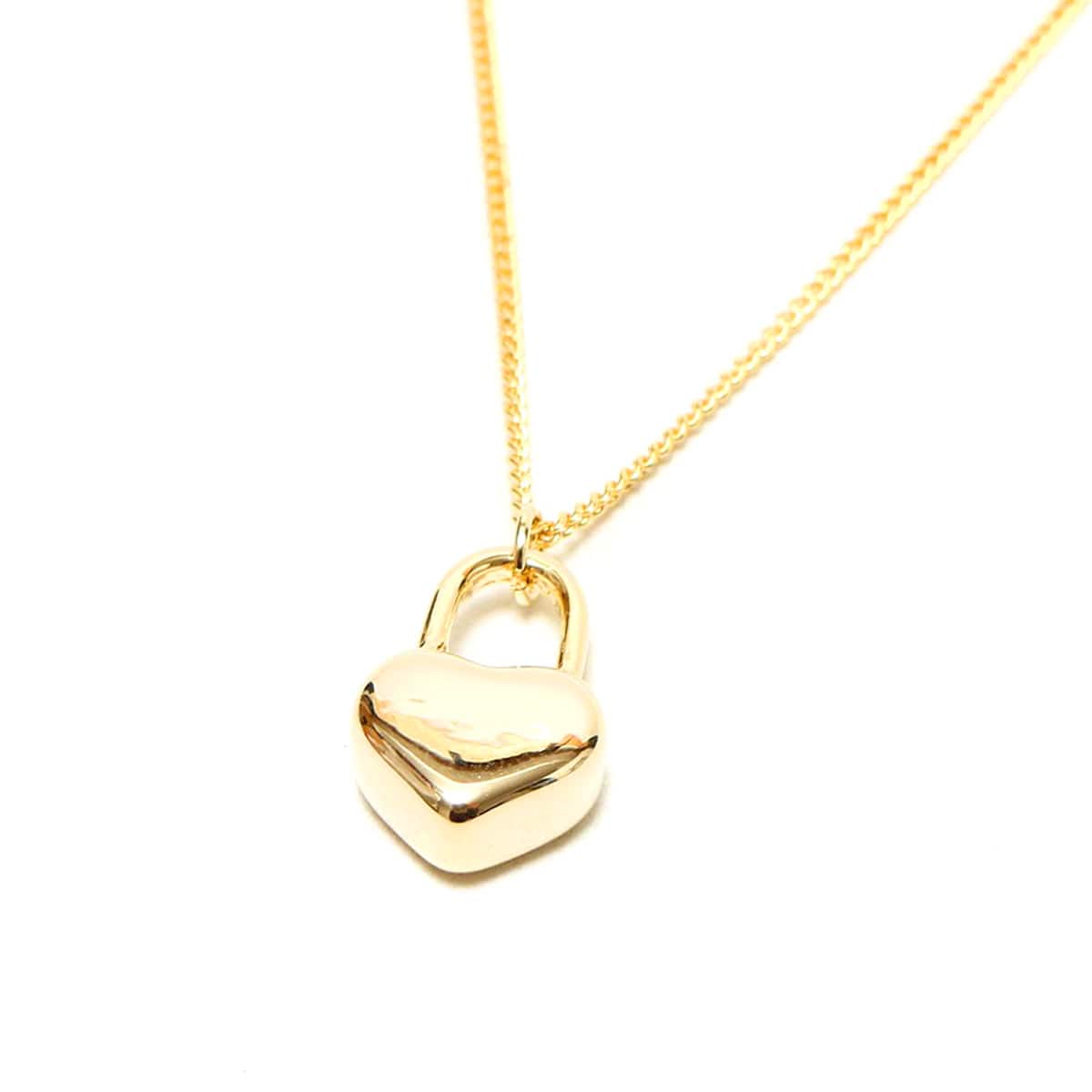 atmos pink ハートロックネックレス GOLDの画像