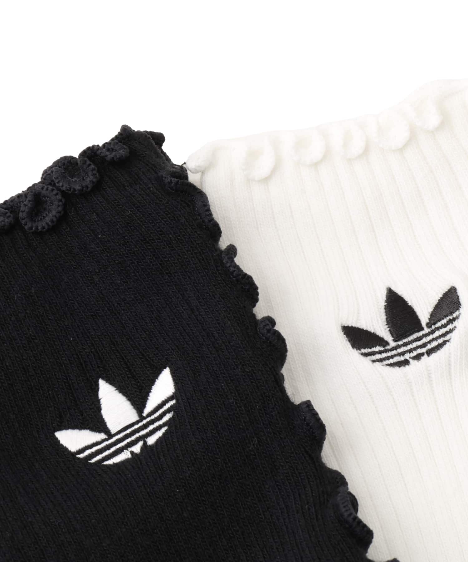 adidas RUFFLE CREW SOCKS 2 PAIRS ブラック/ホワイトの画像