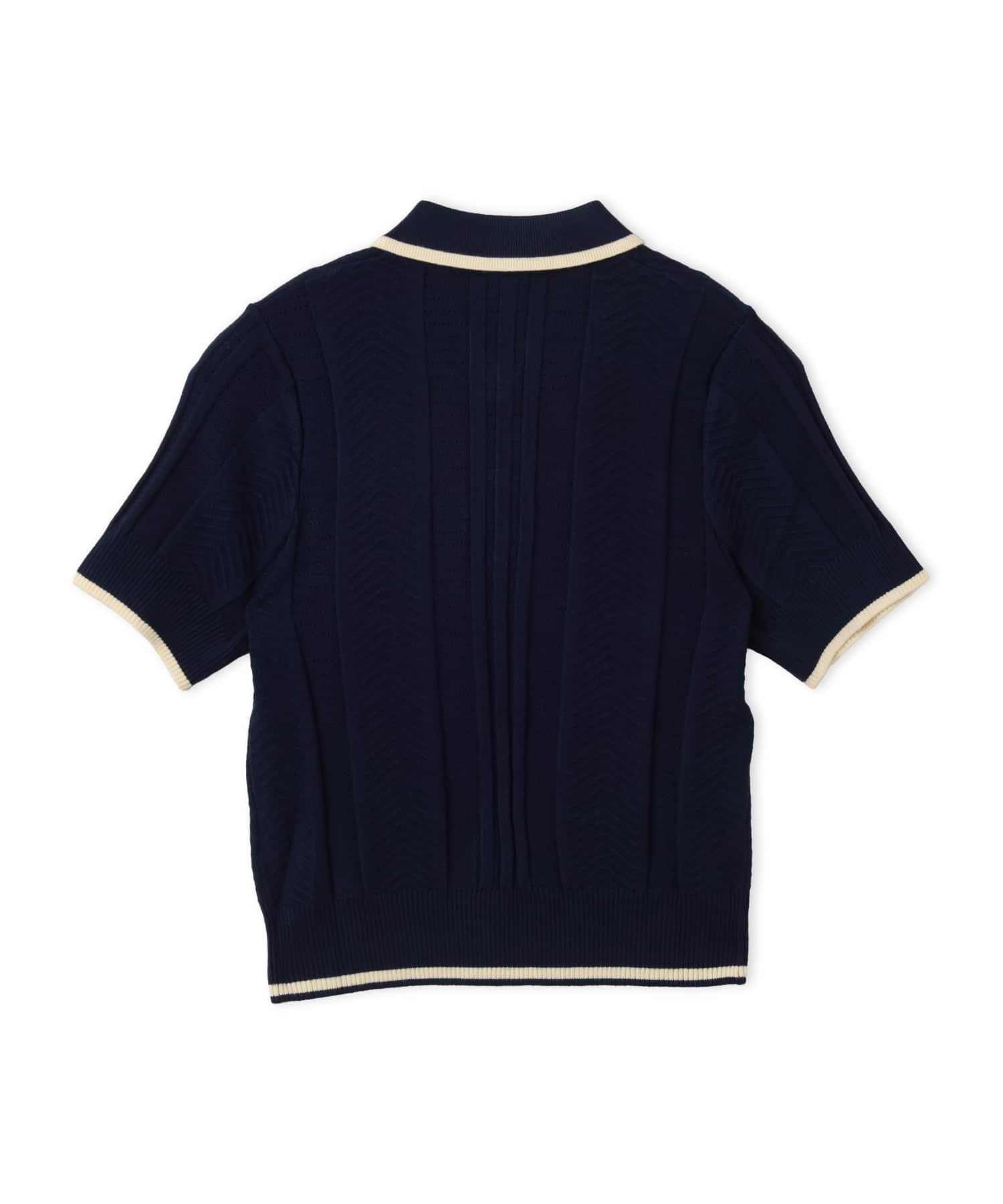 adidas CABLE KNIT CALI TEE POLO ナイトインディゴの画像