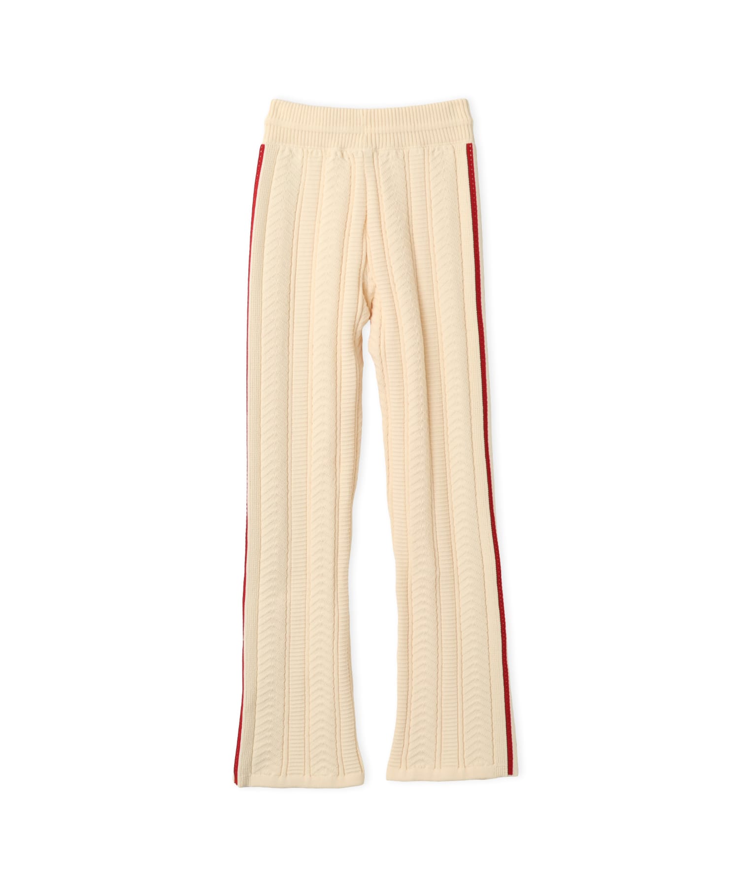 adidas SST WIDE LEG TRACKPANT ウォームバニラ/チームビクトリーレッドの画像