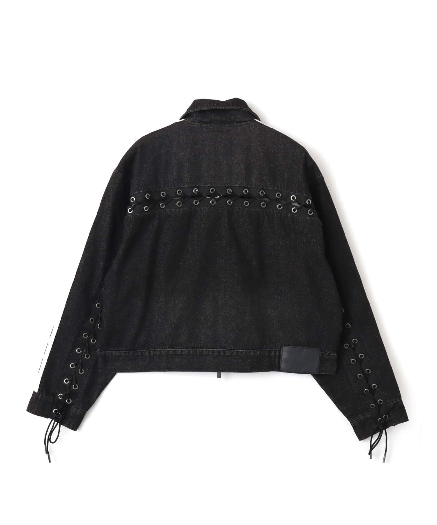 adidas DENIM LACING FB JACKET ブラックの画像