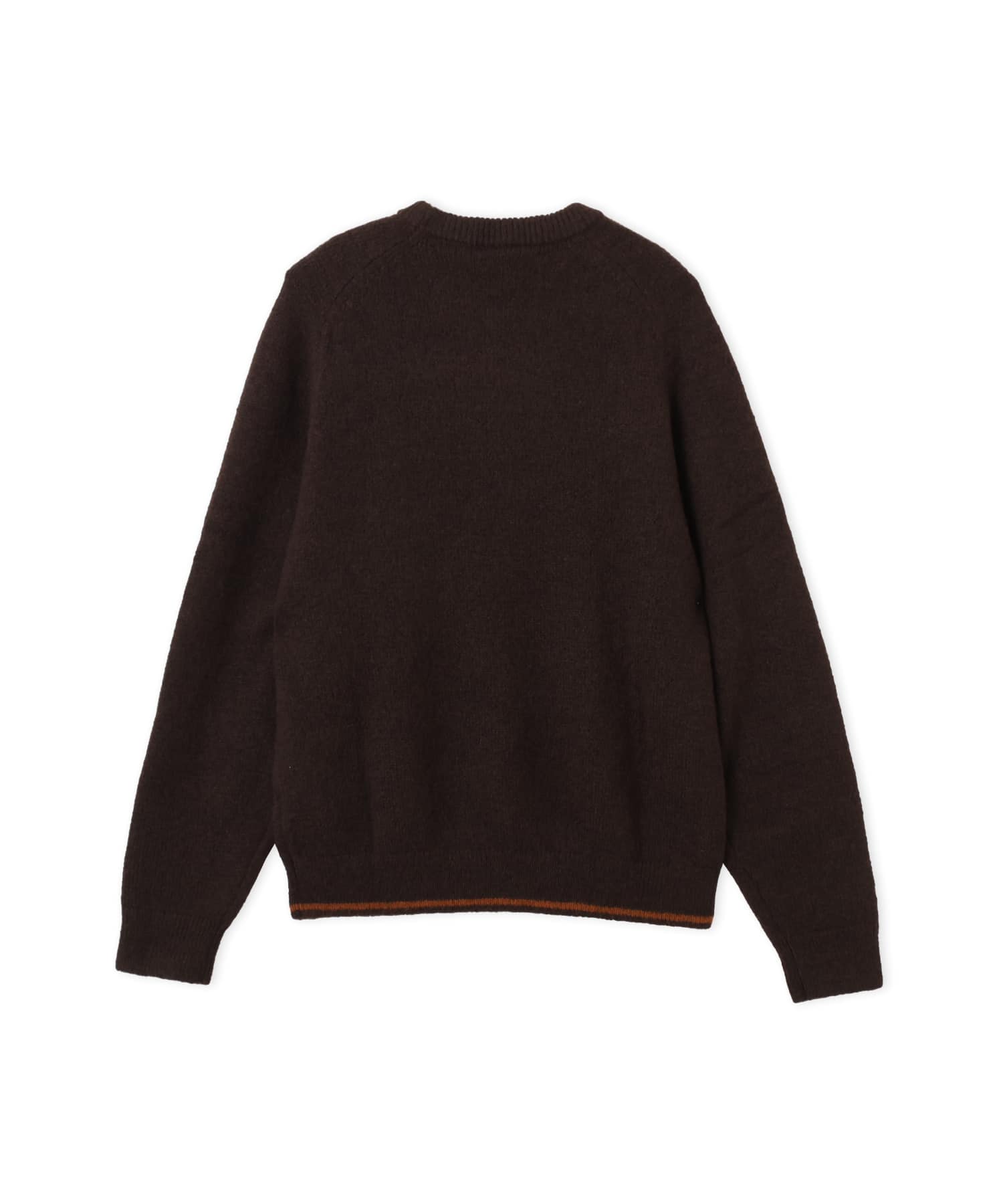 adidas 3 STRIPES FLUFFY KNIT CREW オーロラコーヒーの画像