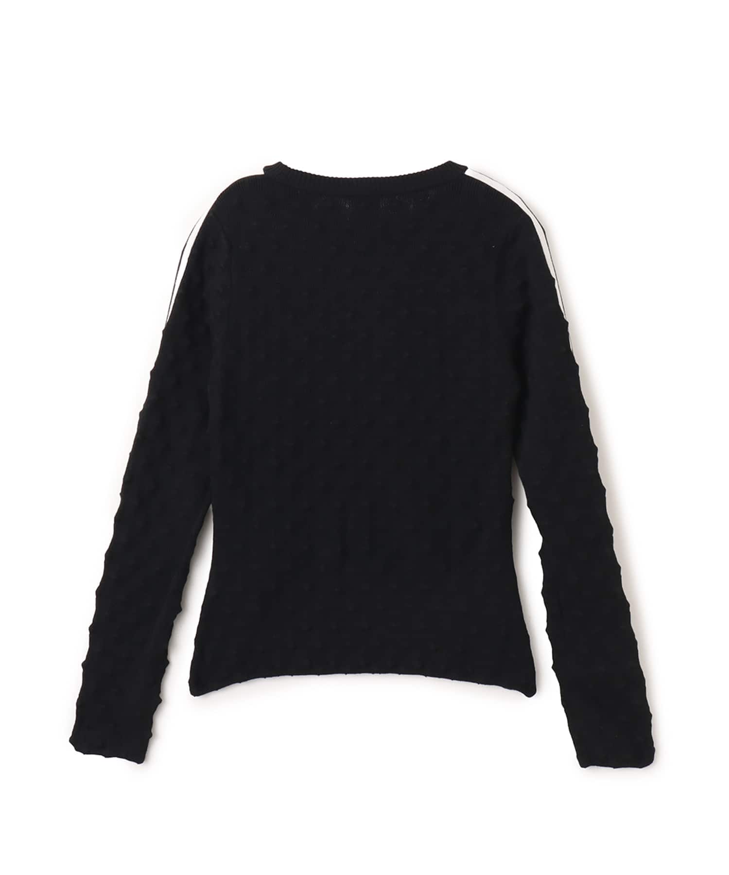 adidas SLIM SOLID SPIKE KNIT SWEATSHIRT ブラックの画像