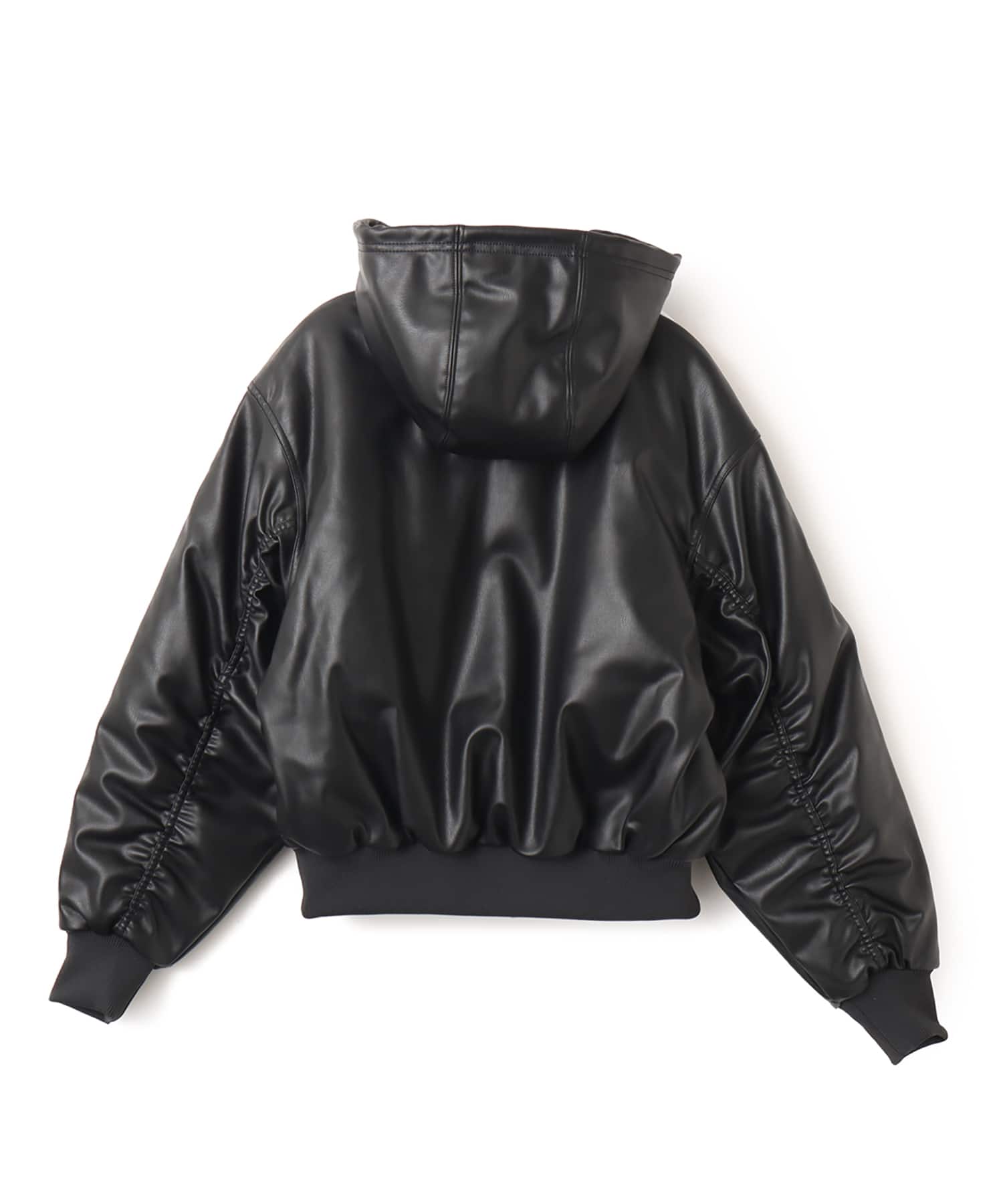 adidas W PLEATHER JACKET ブラックの画像