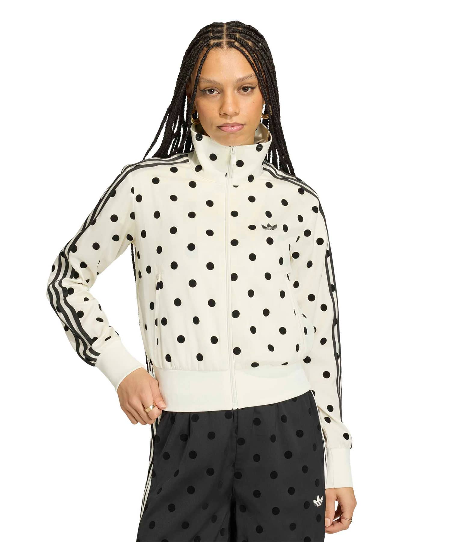 adidas SATIN POLKA DOTS TT Track Top オフホワイトの画像