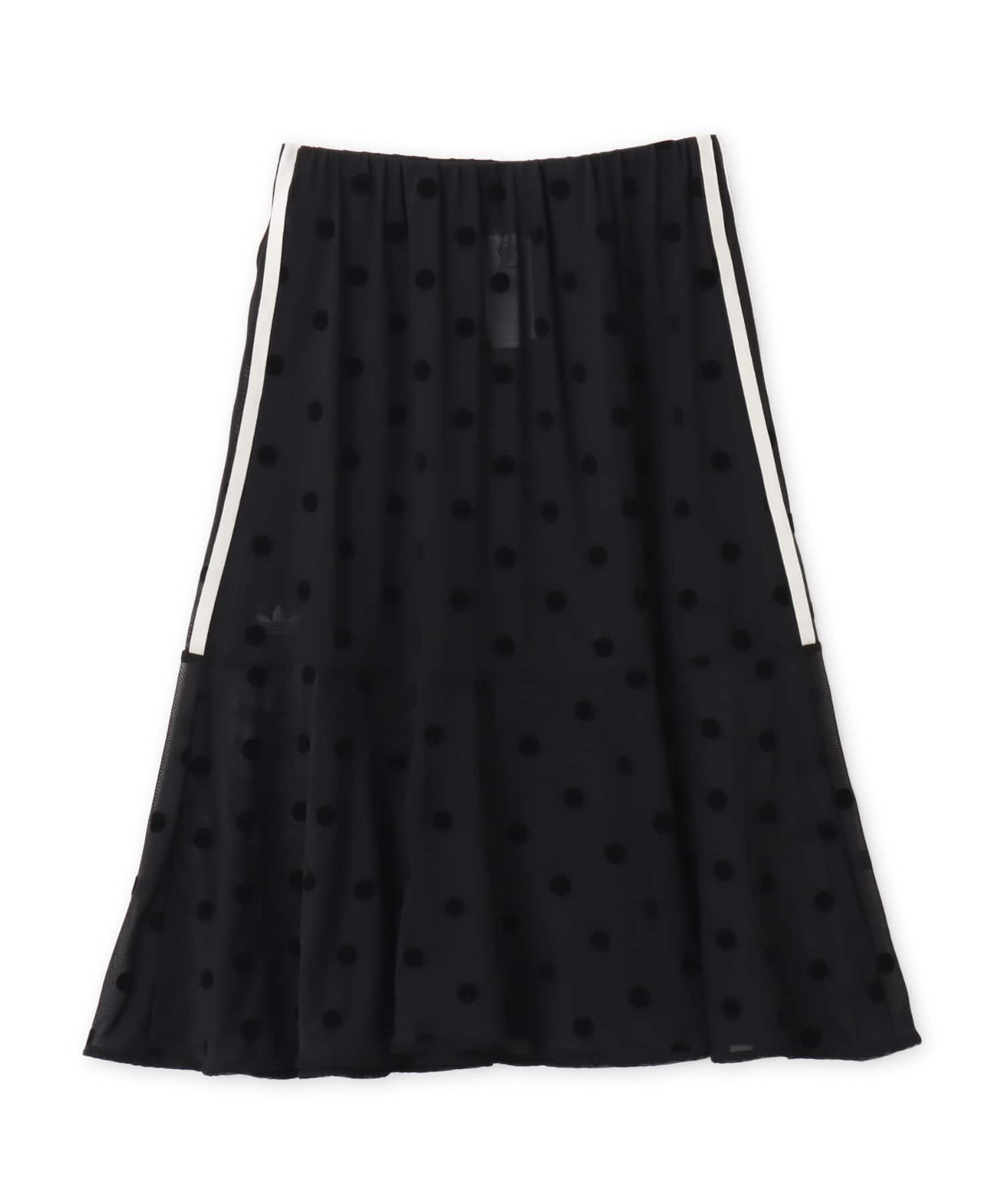 adidas SHEER POLKA DOTS SKIRT ブラックの画像