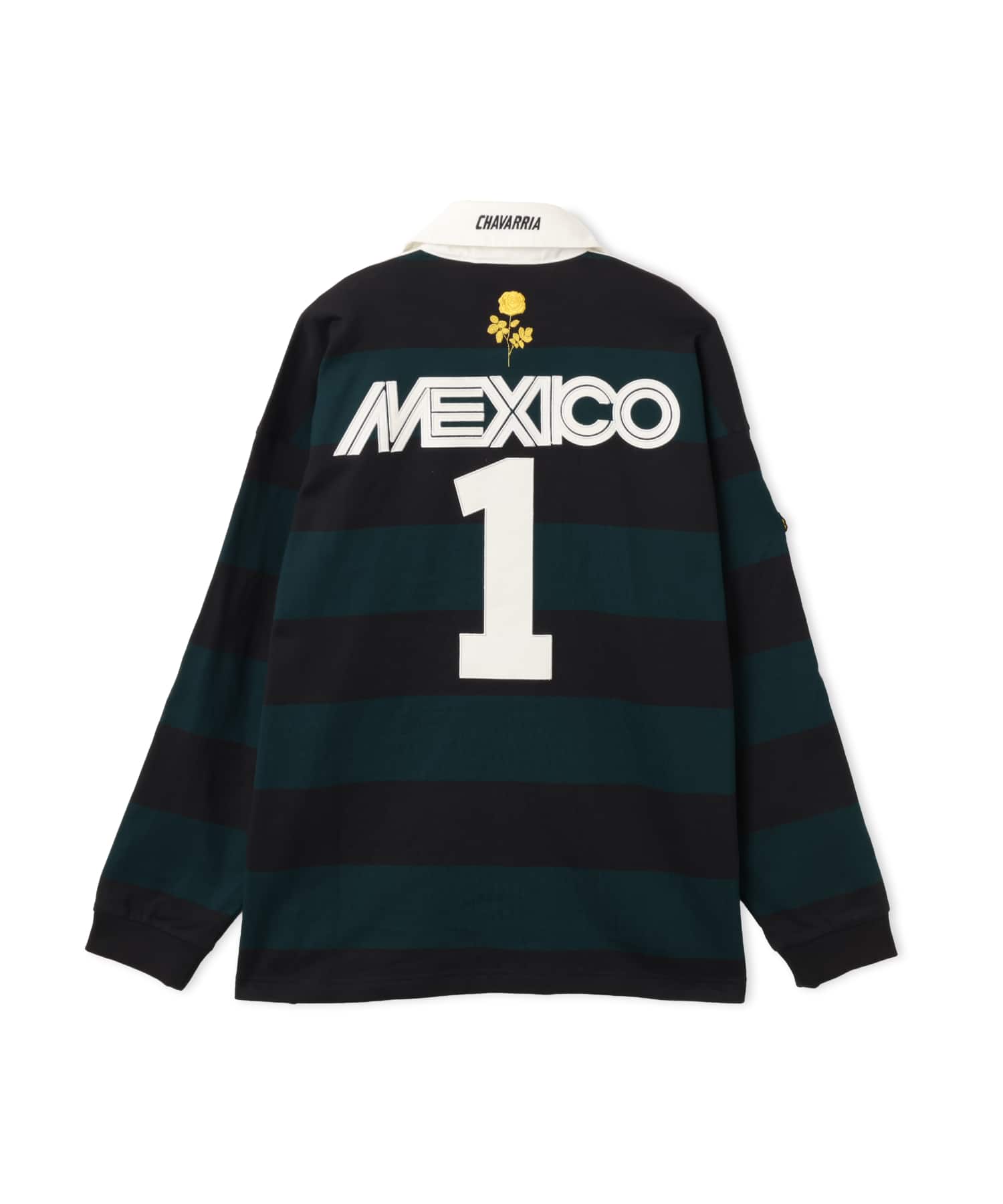 adidas CHAVARRIA LS RUGBY SHIRT ブラック/オーロラアイビーの画像