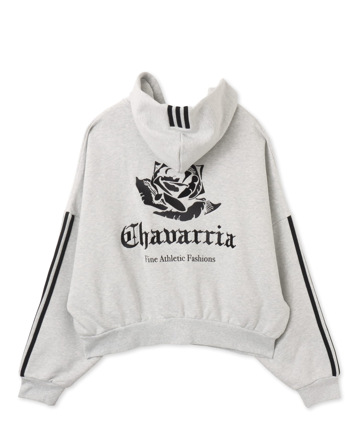 adidas CHAVARRIA FULL ZIP LOGO HOODIE ライトグレーヘザーの画像