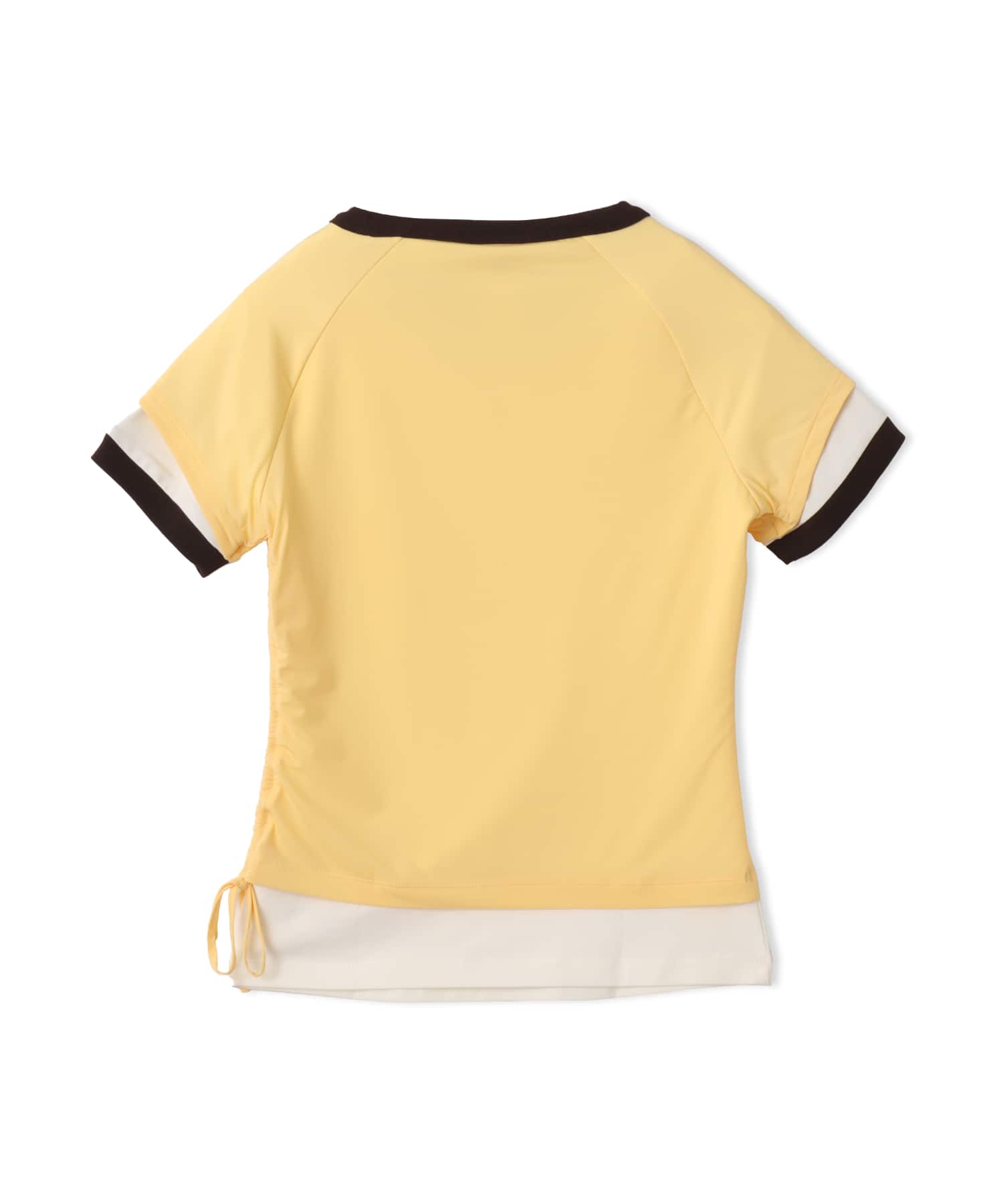 adidas DOUBLE LAYERED CALI T-SHIRT オレンジティント/オフホワイトの画像