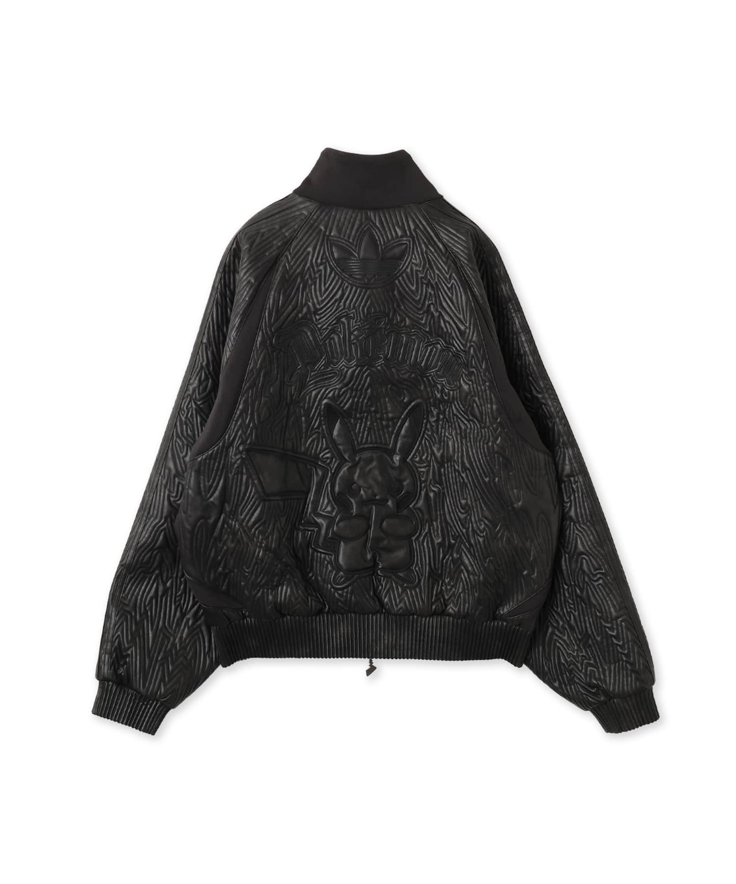 adidas POKEMON PLEATHER JACKET ブラックの画像