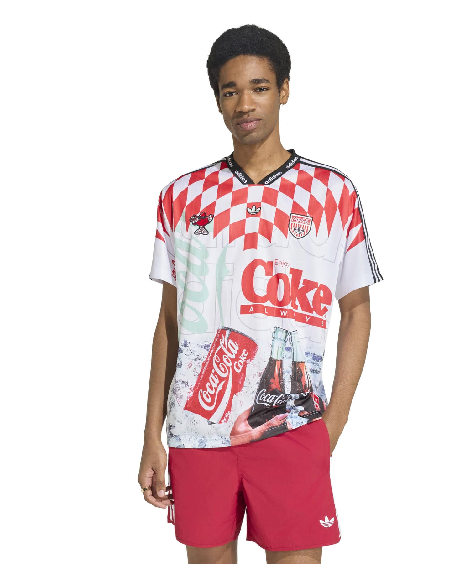 adidas COCA COLA CLASSIC SPORT MASH-UP JERSEY ホワイト/マルチカラーの画像