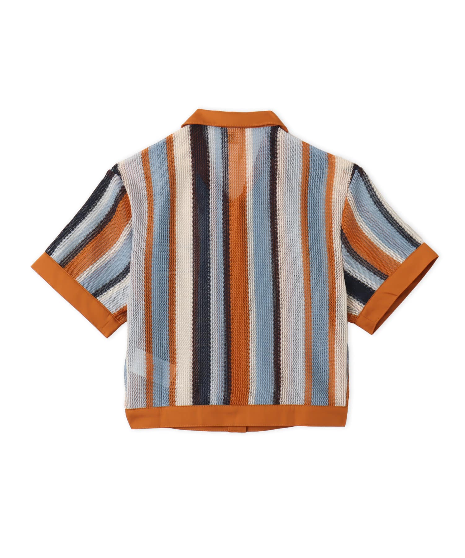 adidas SUMMER GLOW STRIPED CROPPED POLO マルチカラー/ラスティックオレンジの画像
